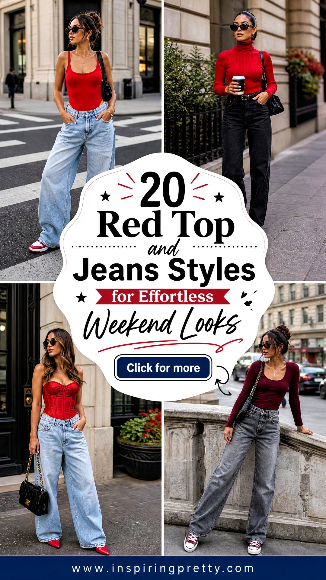 20 Red Top and Jeans Styles for Effortless Weekend Looks - 20 Red Top and Jeans Styles for Effortless Weekend Looks