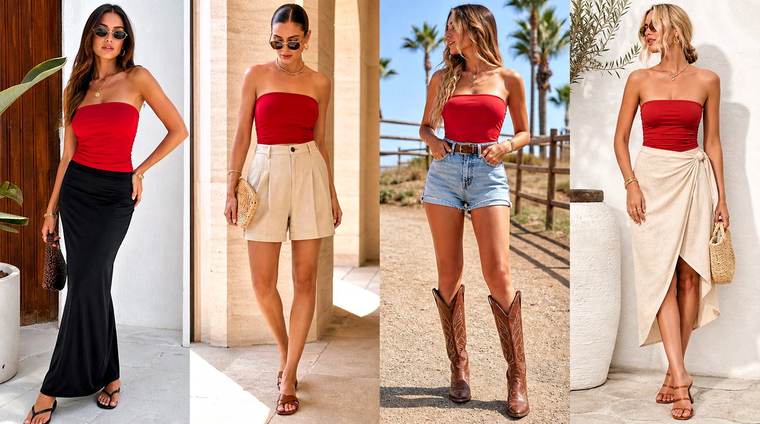 50 Red Tube Top Outfit Ideas for Chic Summer Looks Youll Love