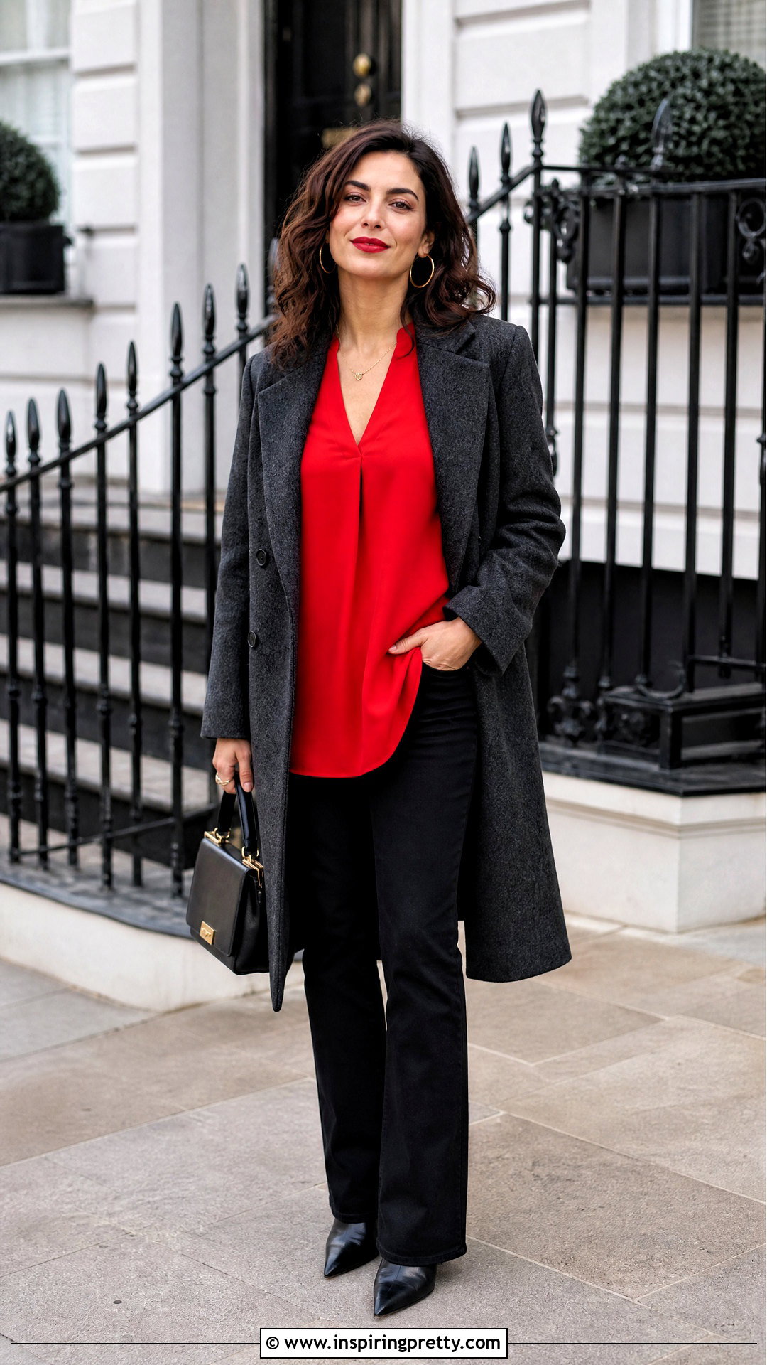 Red Tunic Top With Black Jeans - 50 stylish tunic tops outfit ideas