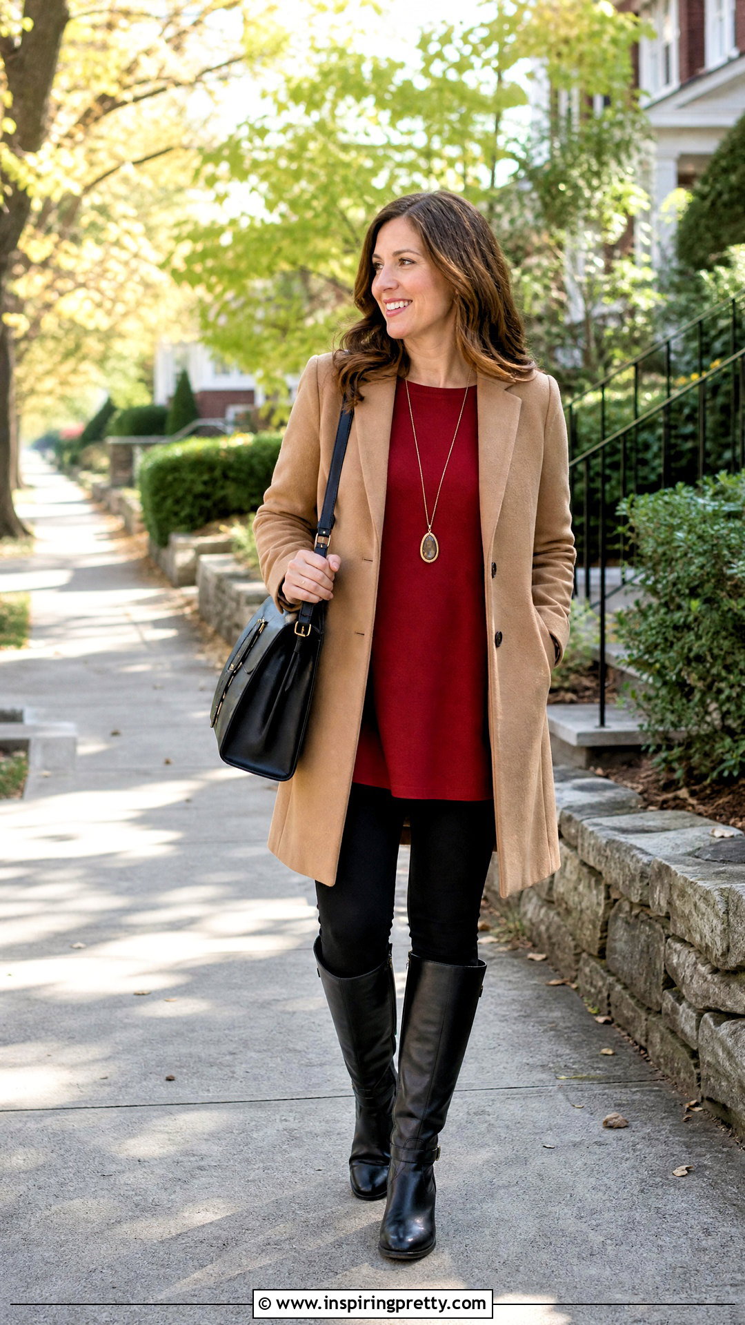 Red Tunic Top With Leggings And Boots - 50 red tops outfit ideas