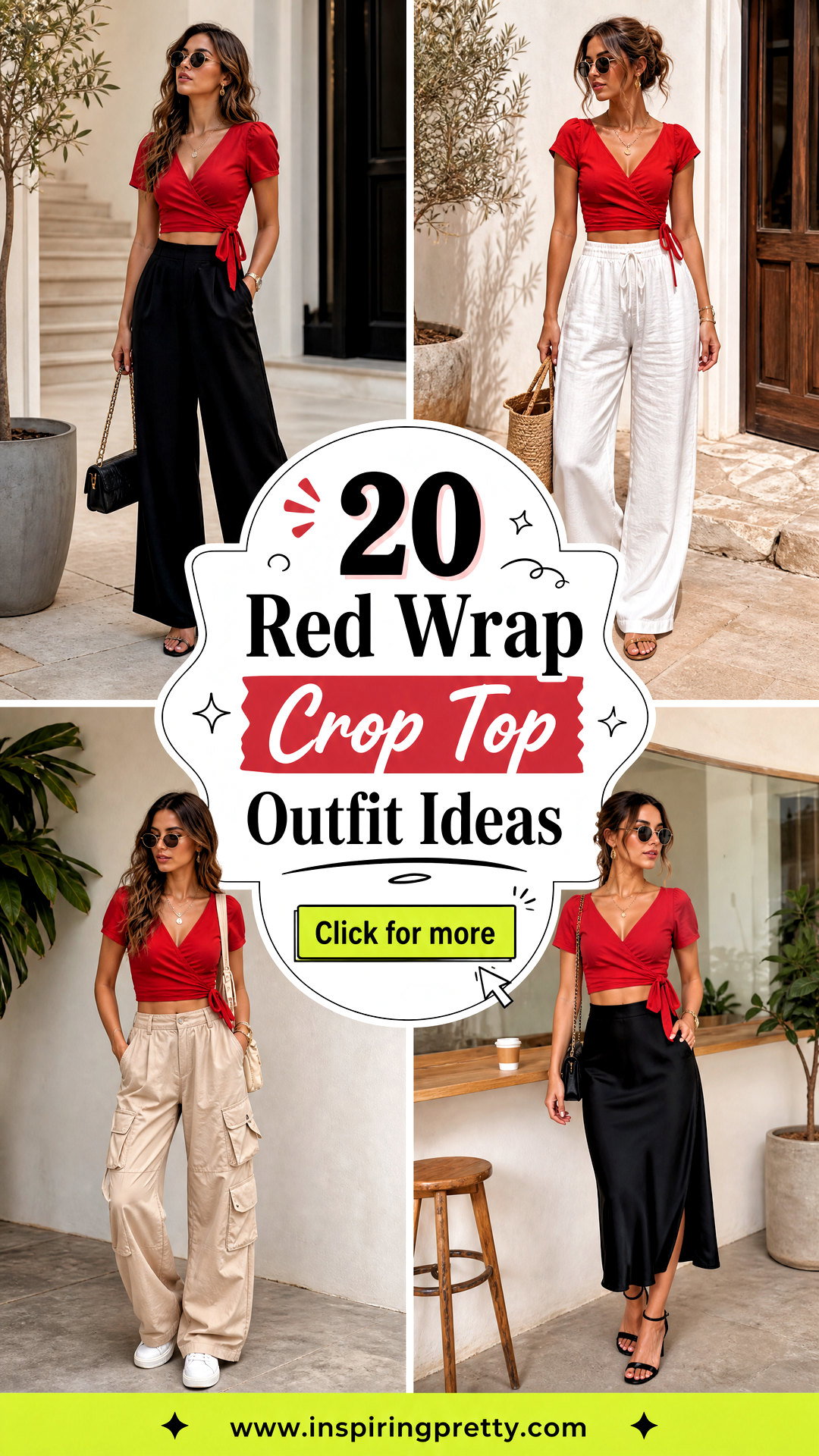 20 Red Wrap Crop Top Outfit Ideas for Fresh Flattering Looks - 20 Red Wrap Crop Top Outfit Ideas for Fresh, Flattering Looks