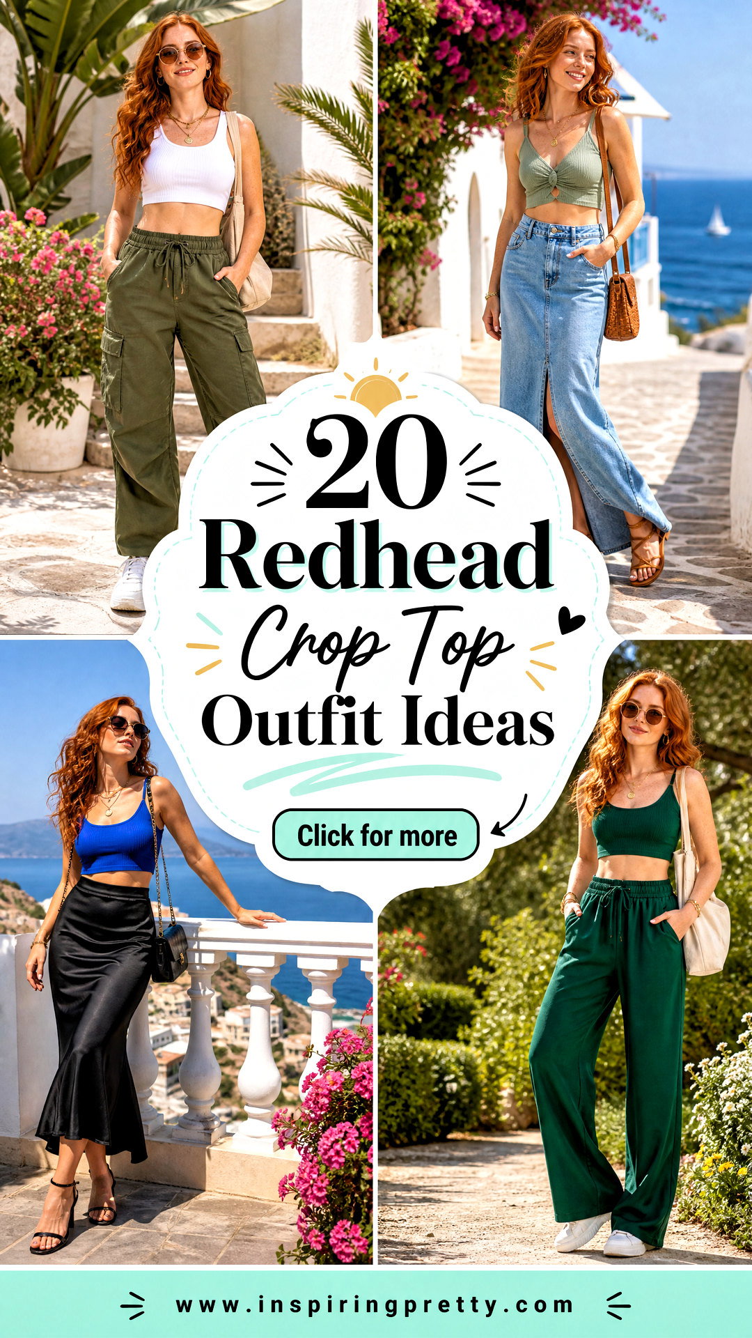 20 Redhead Crop Top Outfit Ideas for Confident Summer Looks - 20 Redhead Crop Top Outfit Ideas for Confident Summer Looks
