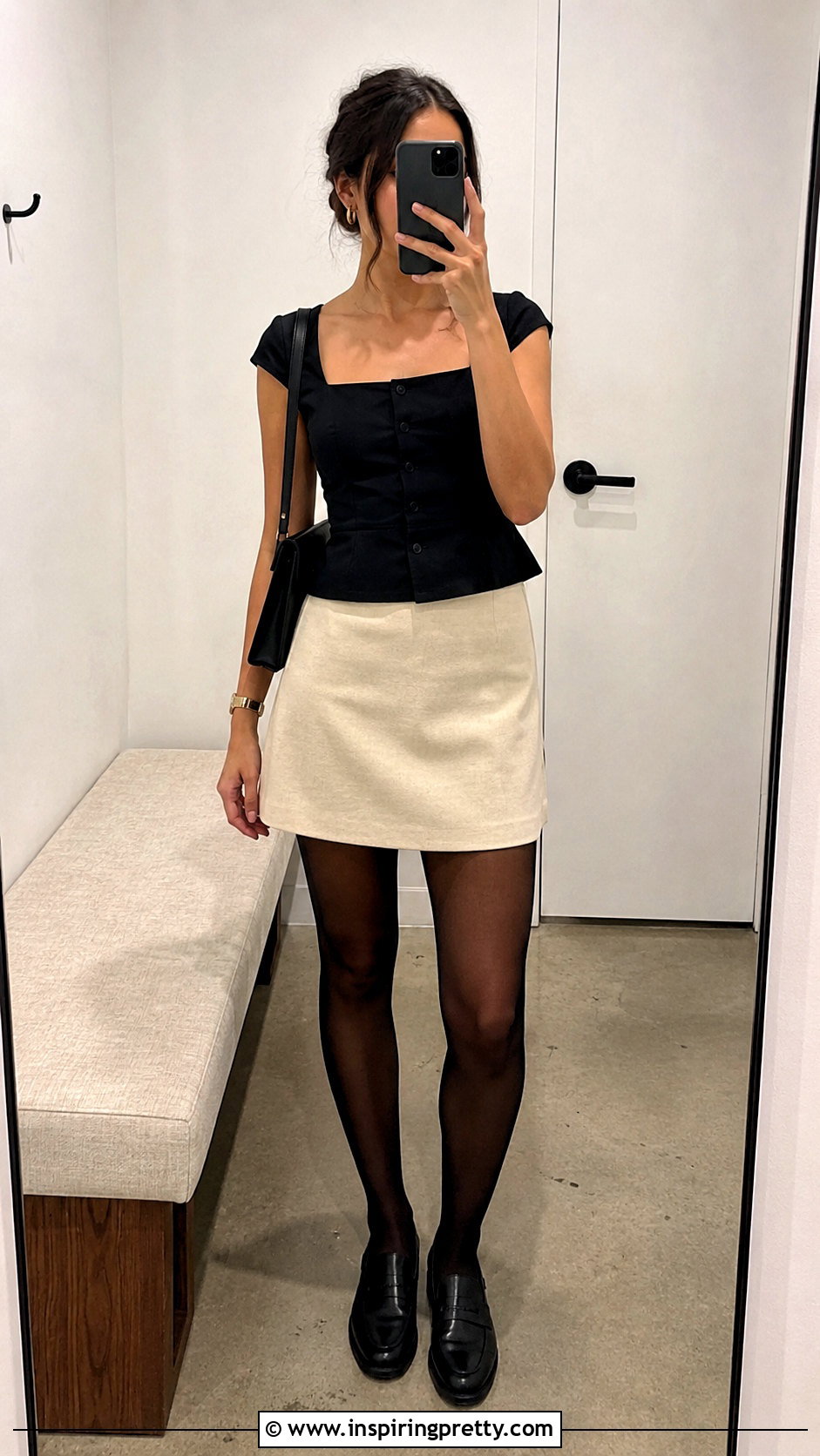 Reformation Anabella Top With Tailored Mini Skirt - 20 Reformation Anabella Top outfit ideas