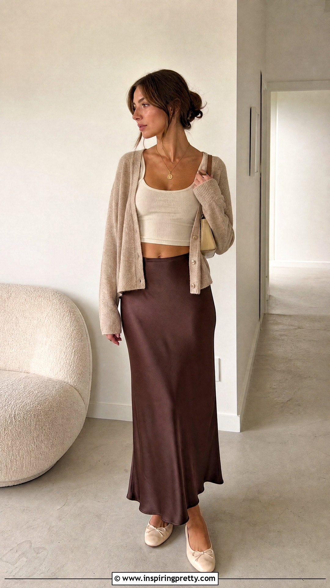 Reformation Crop Top With Slip Skirt And Cardigan - 20 reformation crop top outfit ideas