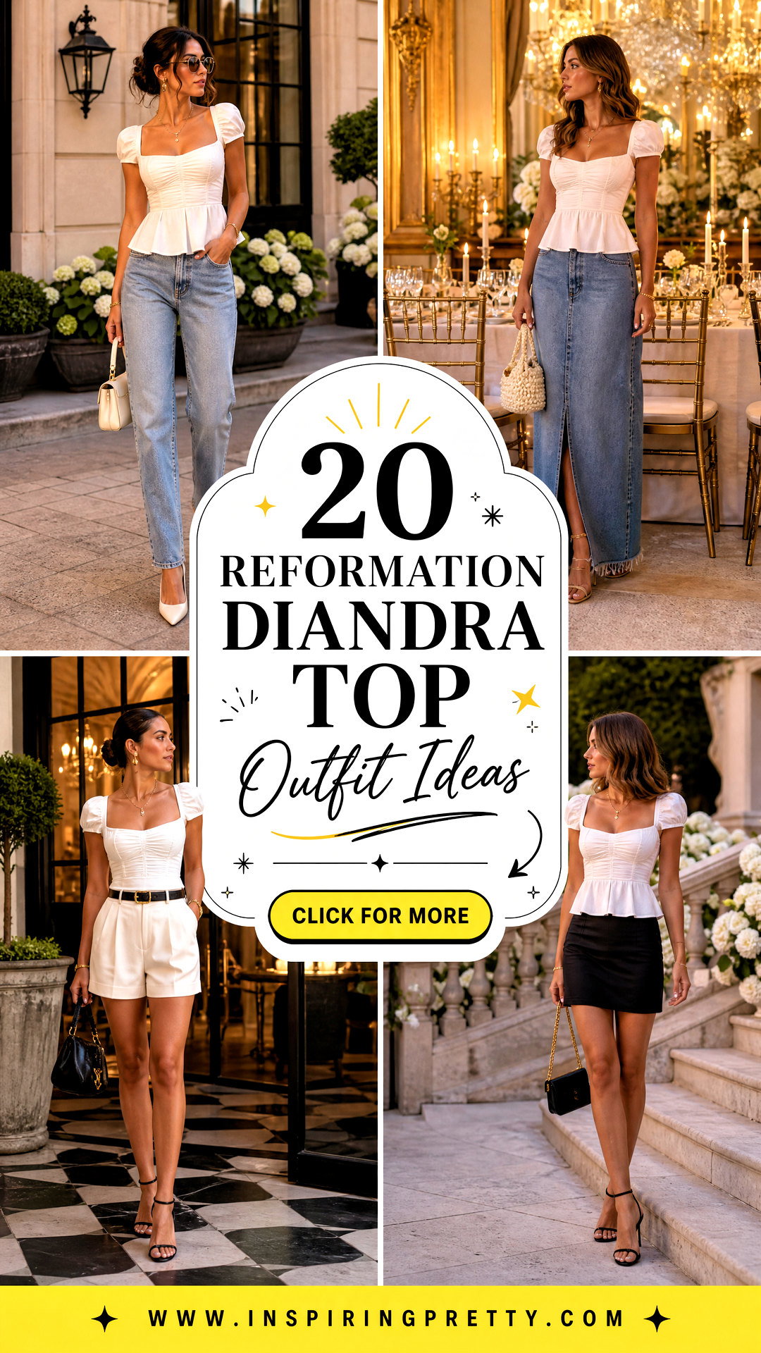 20 Reformation Diandra Top Outfit Ideas for Elegant Events - 20 Reformation Diandra Top Outfit Ideas for Elegant Events