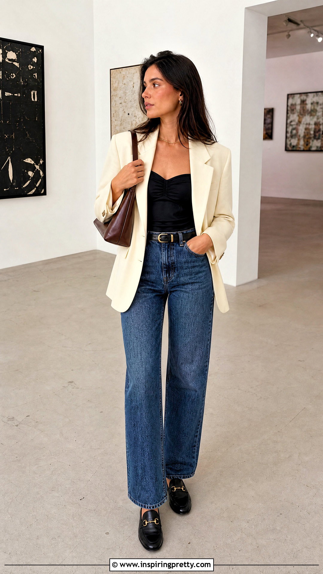 Reformation Diandra Top With Blazer And Jeans - 20 Reformation Diandra Top outfit ideas
