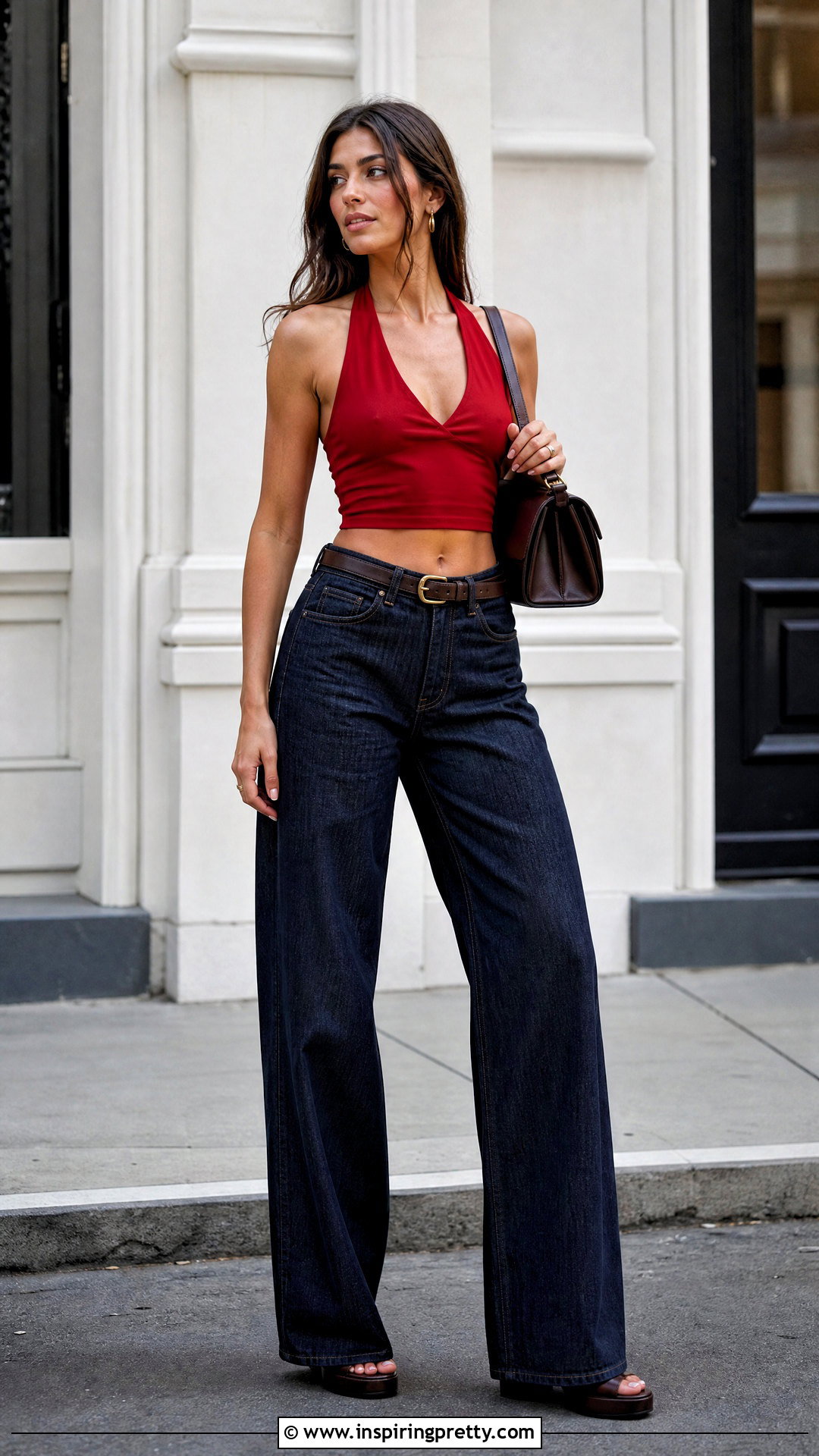 Reformation Halter Top With Wide Leg Jeans - 25 reformation halter top outfit ideas