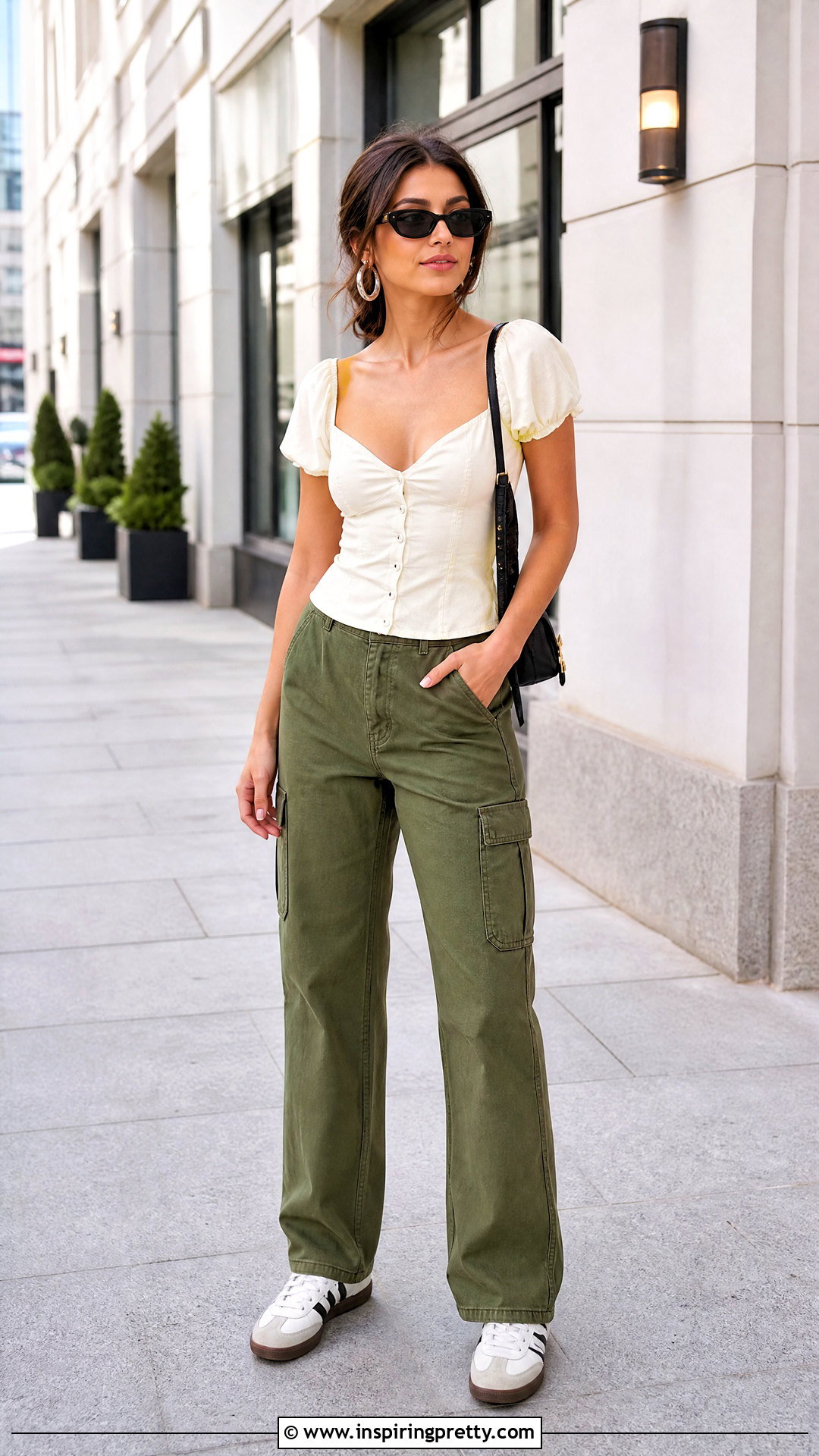 Reformation Inara Top With Cargo Pants - 20 Reformation Inara Top outfit ideas