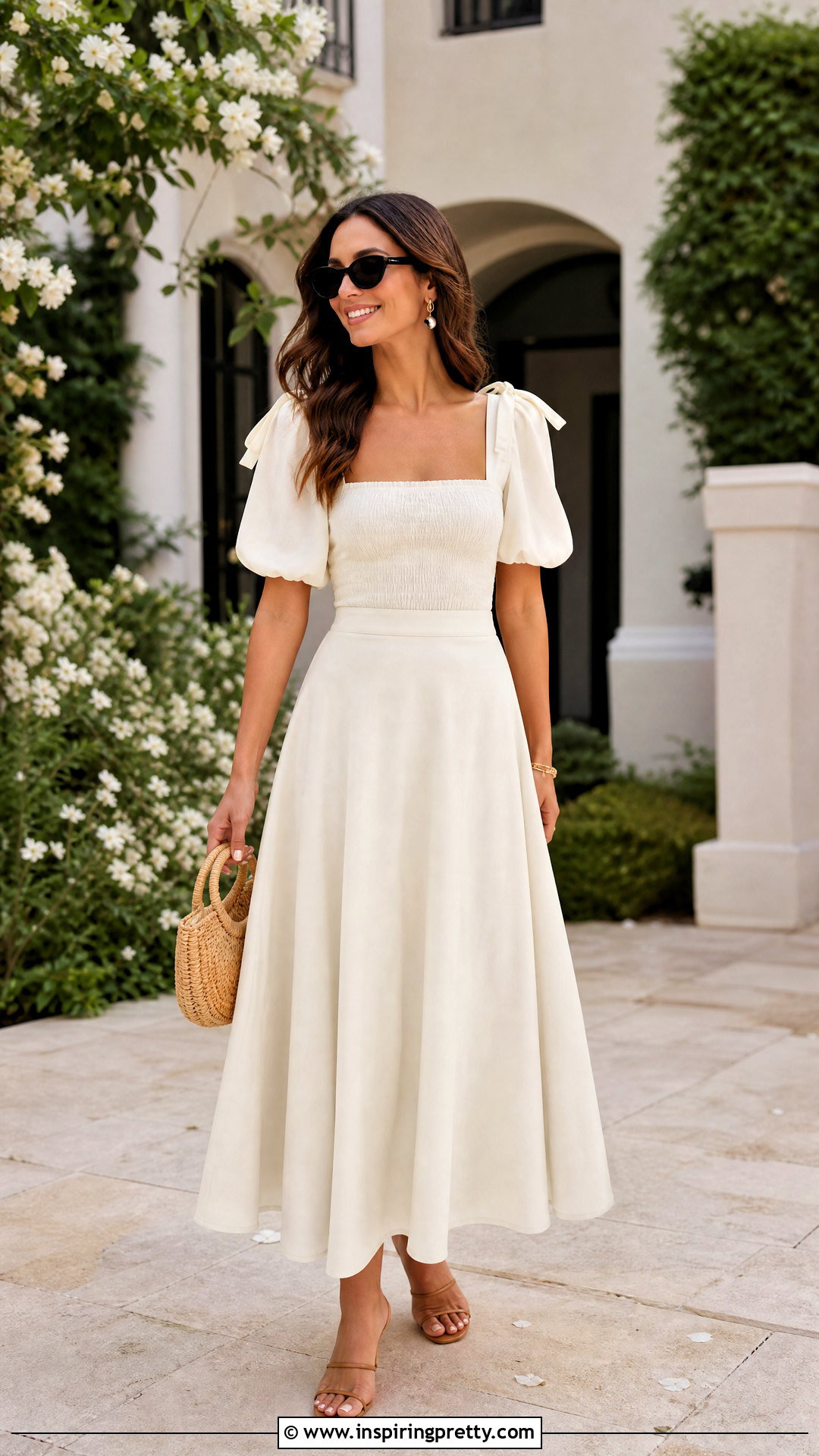 Reformation Inara Top With Matching Ivory Skirt - 20 Reformation Inara Top outfit ideas