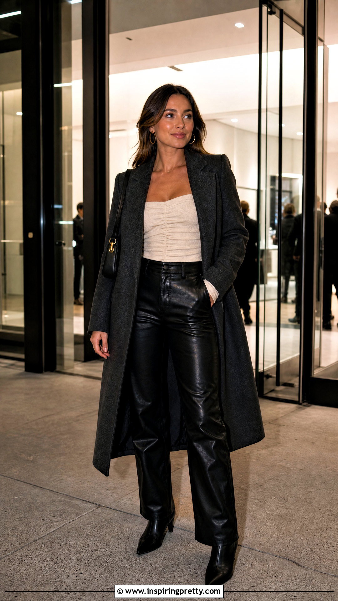 Reformation Isadora Top With Leather Pants - 20 Reformation Isadora Top outfit ideas