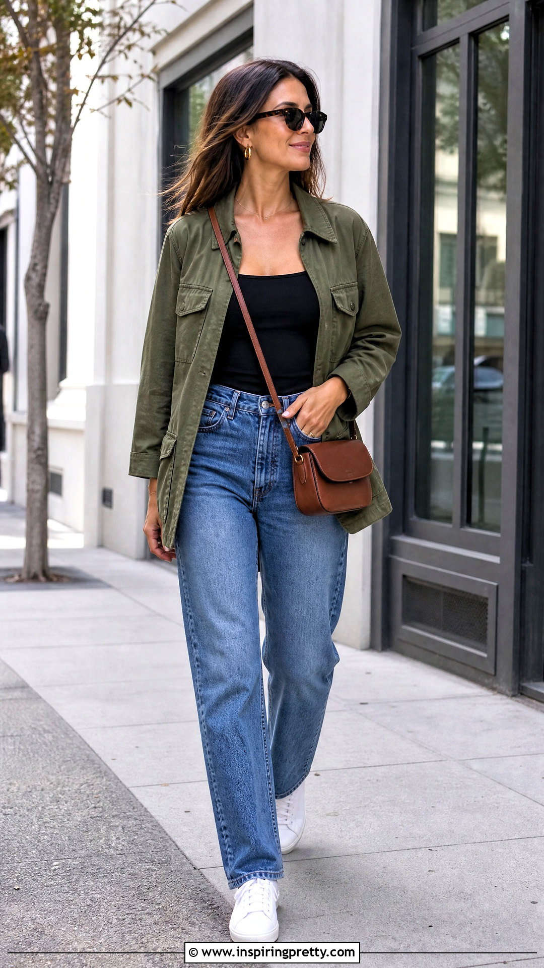 Reformation Nell Top With Utility Jacket Jeans And Sneakers - 20 Reformation Nell Top outfit ideas