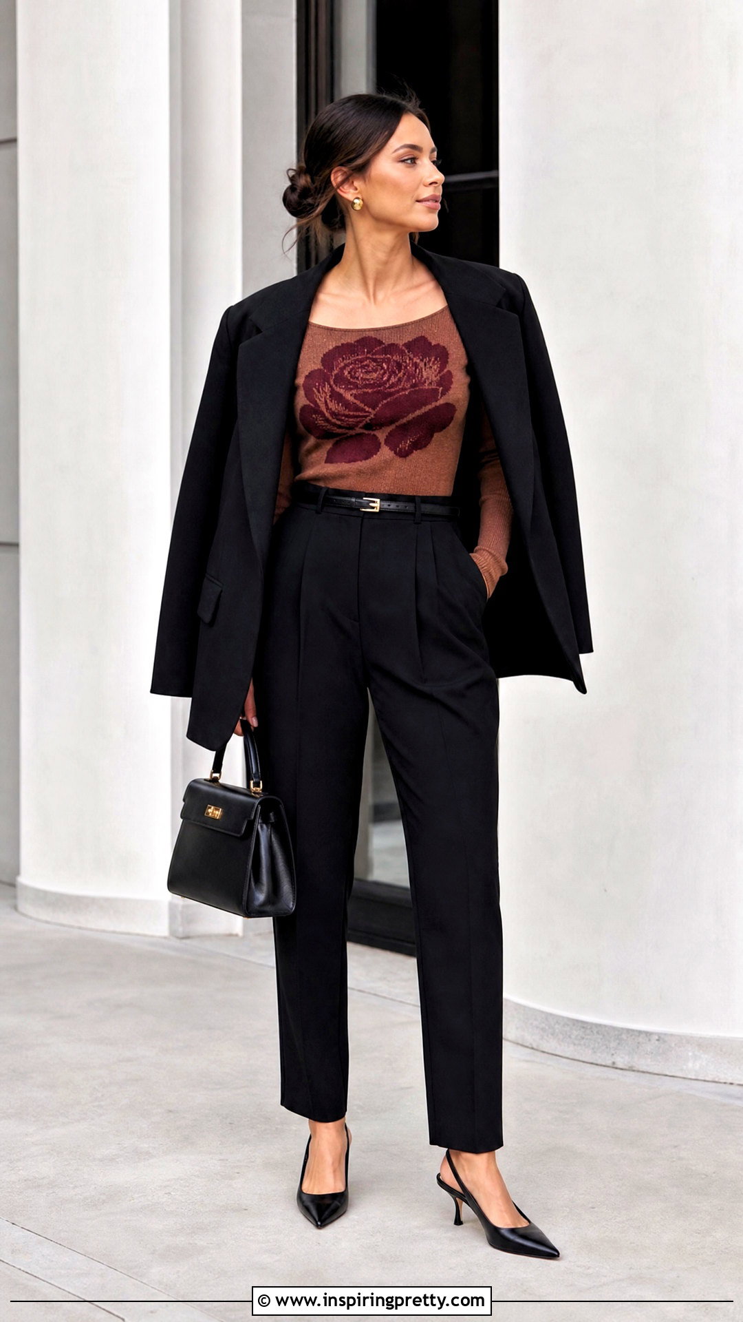 Reformation Rose Knit Top With Black Trousers - 25 reformation rose knit top outfit ideas