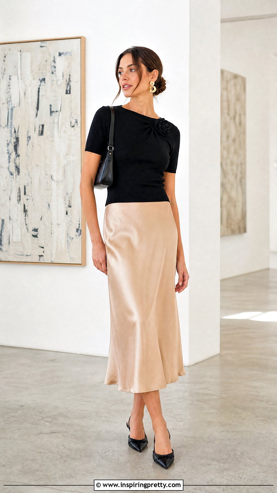 Reformation Rose Knit Top With Satin Midi Skirt - 25 reformation rose knit top outfit ideas