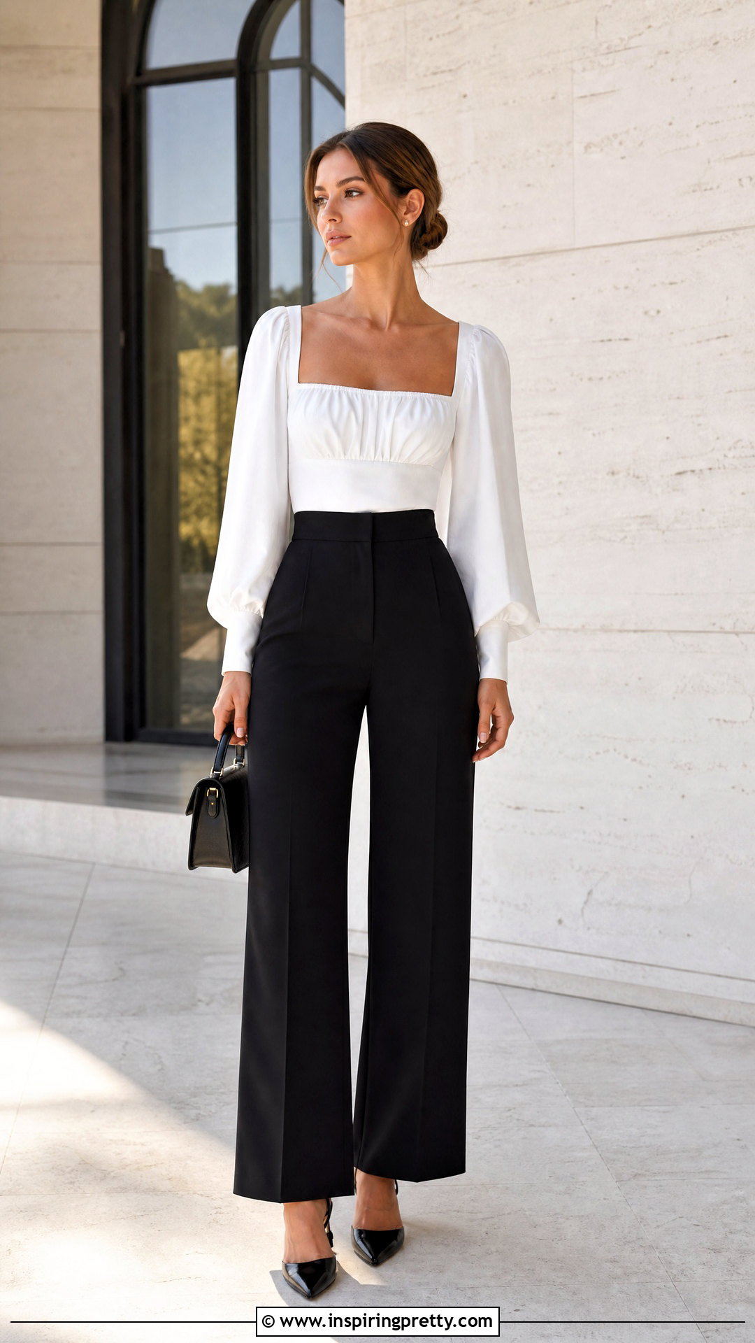 Reformation Roxana Top With Wide Leg Trousers - 20 reformation roxana top outfit ideas
