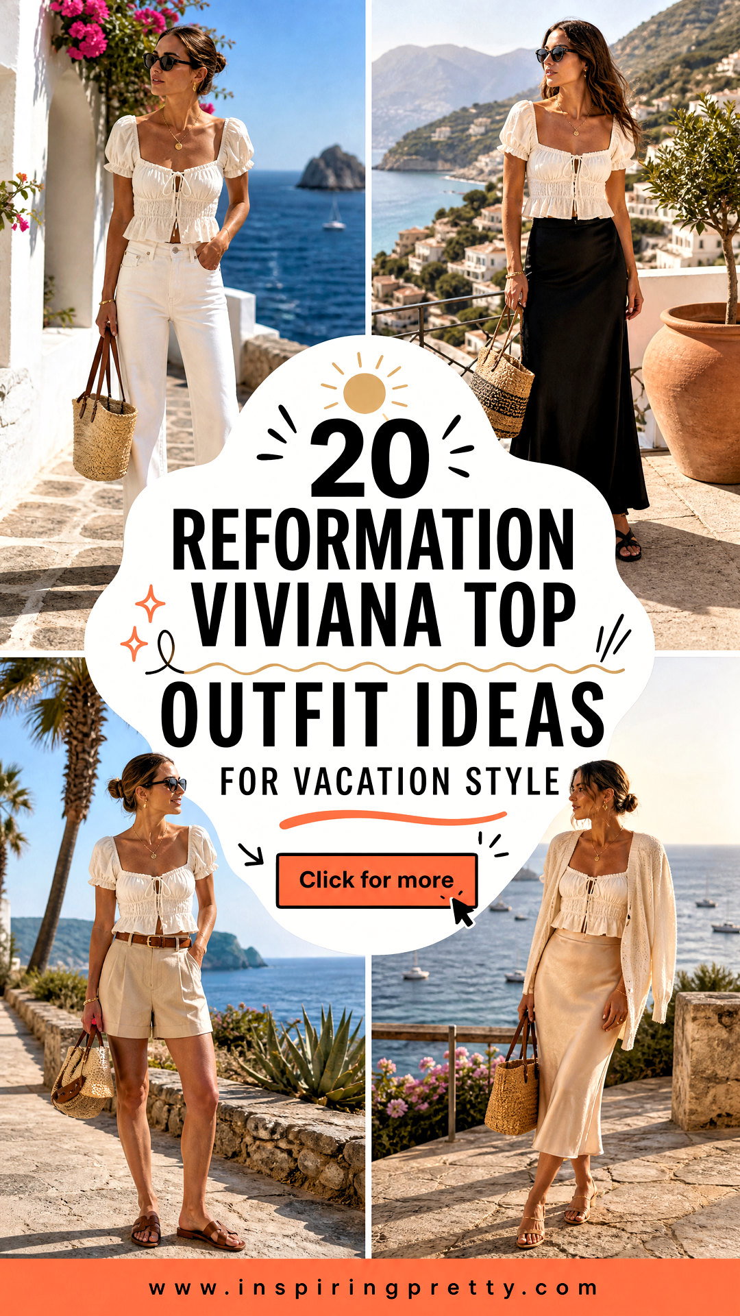 20 Reformation Viviana Top Outfit Ideas for Vacation Style - 20 Reformation Viviana Top Outfit Ideas for Vacation Style