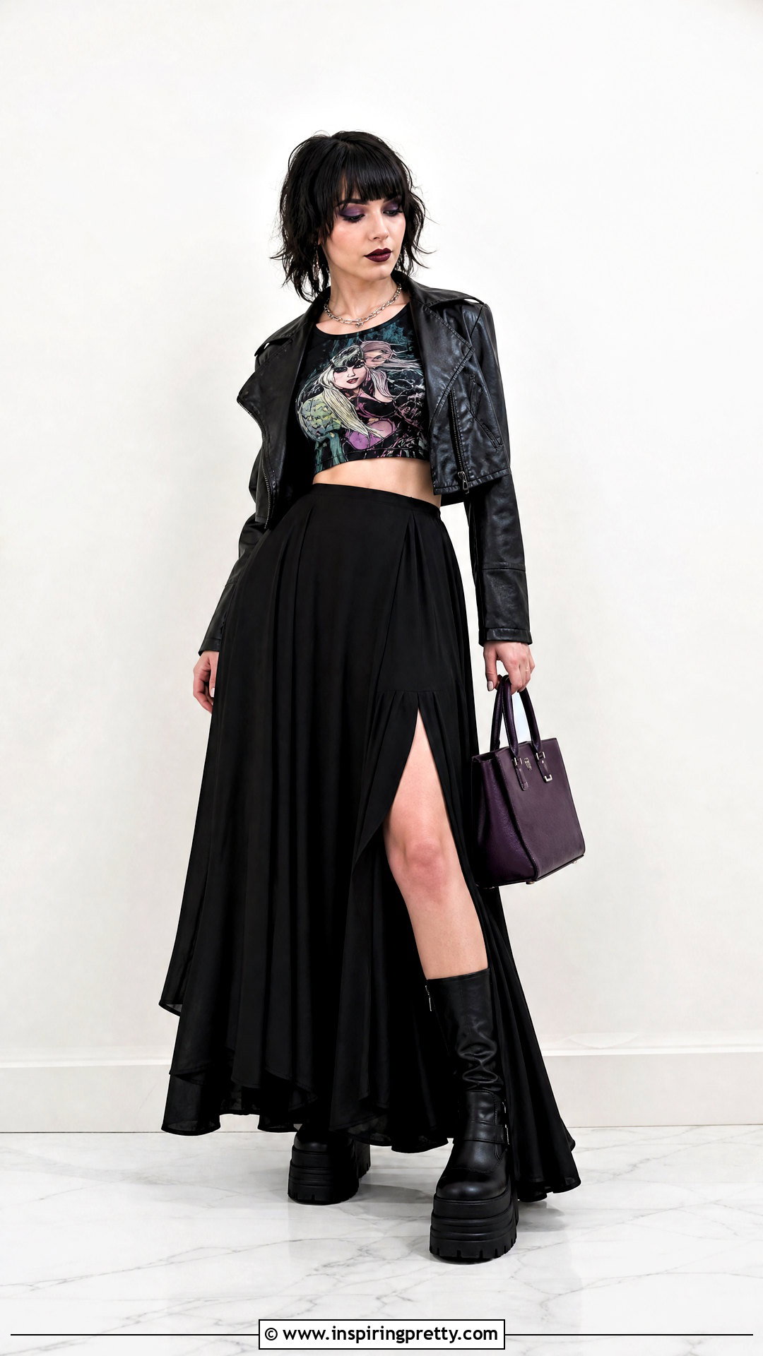 Remy Lebeau Crop Top With Black Maxi Skirt - 25 Remy Lebeau Crop Top outfit ideas
