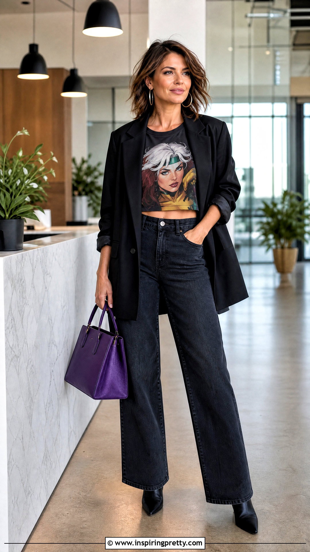 Remy Lebeau Crop Top With Blazer and Jeans - 25 Remy Lebeau Crop Top outfit ideas