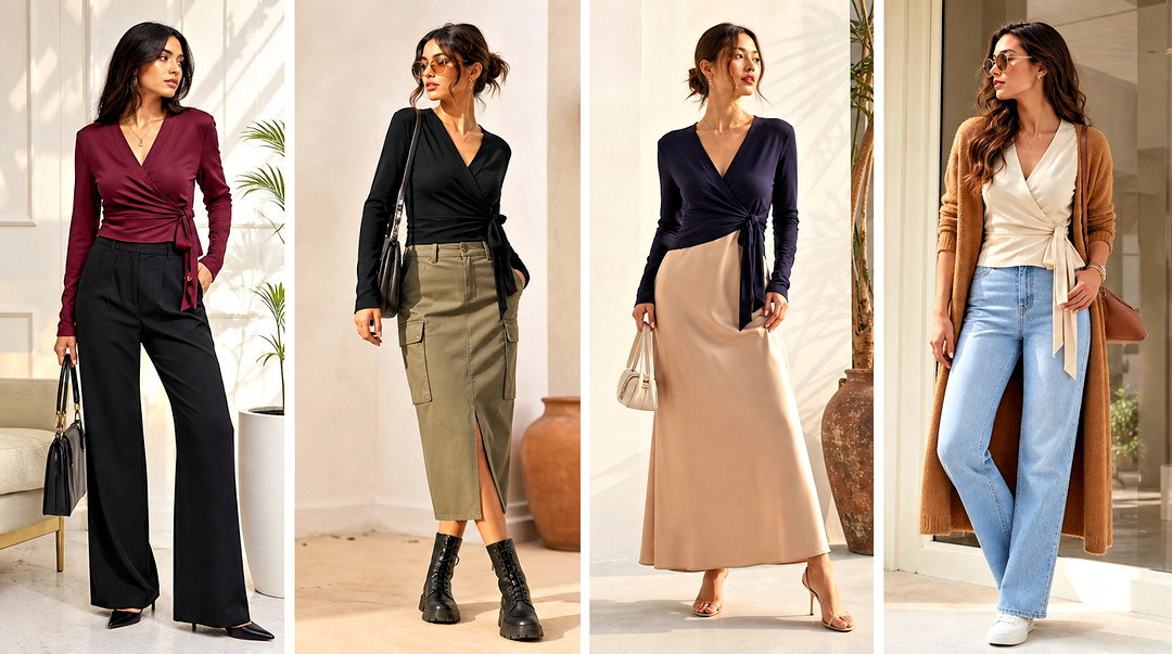 25 Reversible Wrap Top Outfit Ideas for Two-in-One Style