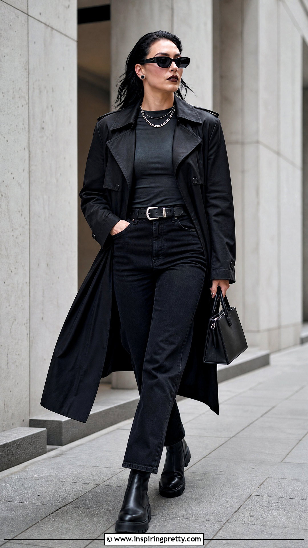 Rhea Ripley Black Trench Coat Outfit - 25 rhea ripley top outfit ideas