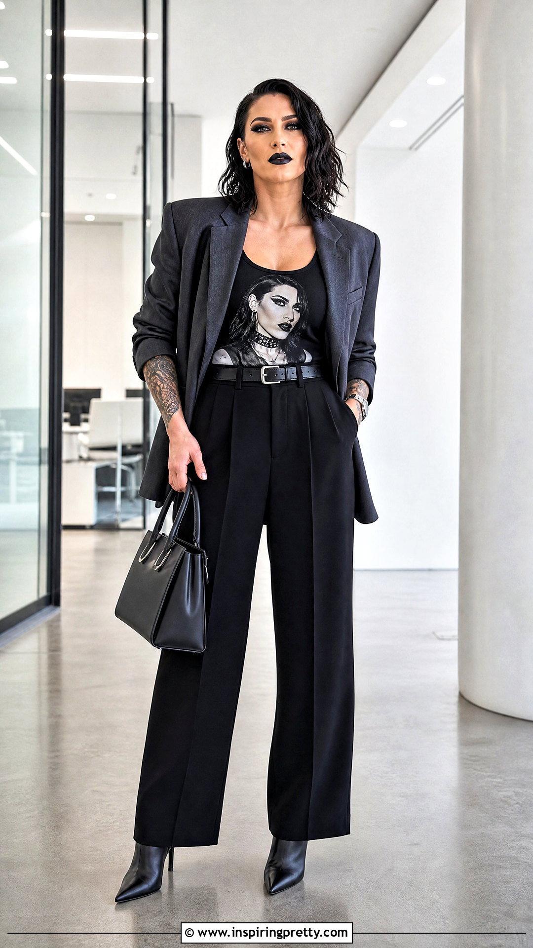 Rhea Ripley Tank Top With Blazer And Trousers - 25 rhea ripley tank top outfit ideas