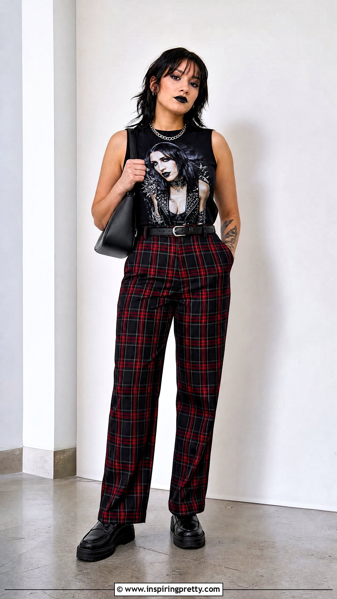 Rhea Ripley Tank Top With Plaid Pants - 25 rhea ripley tank top outfit ideas