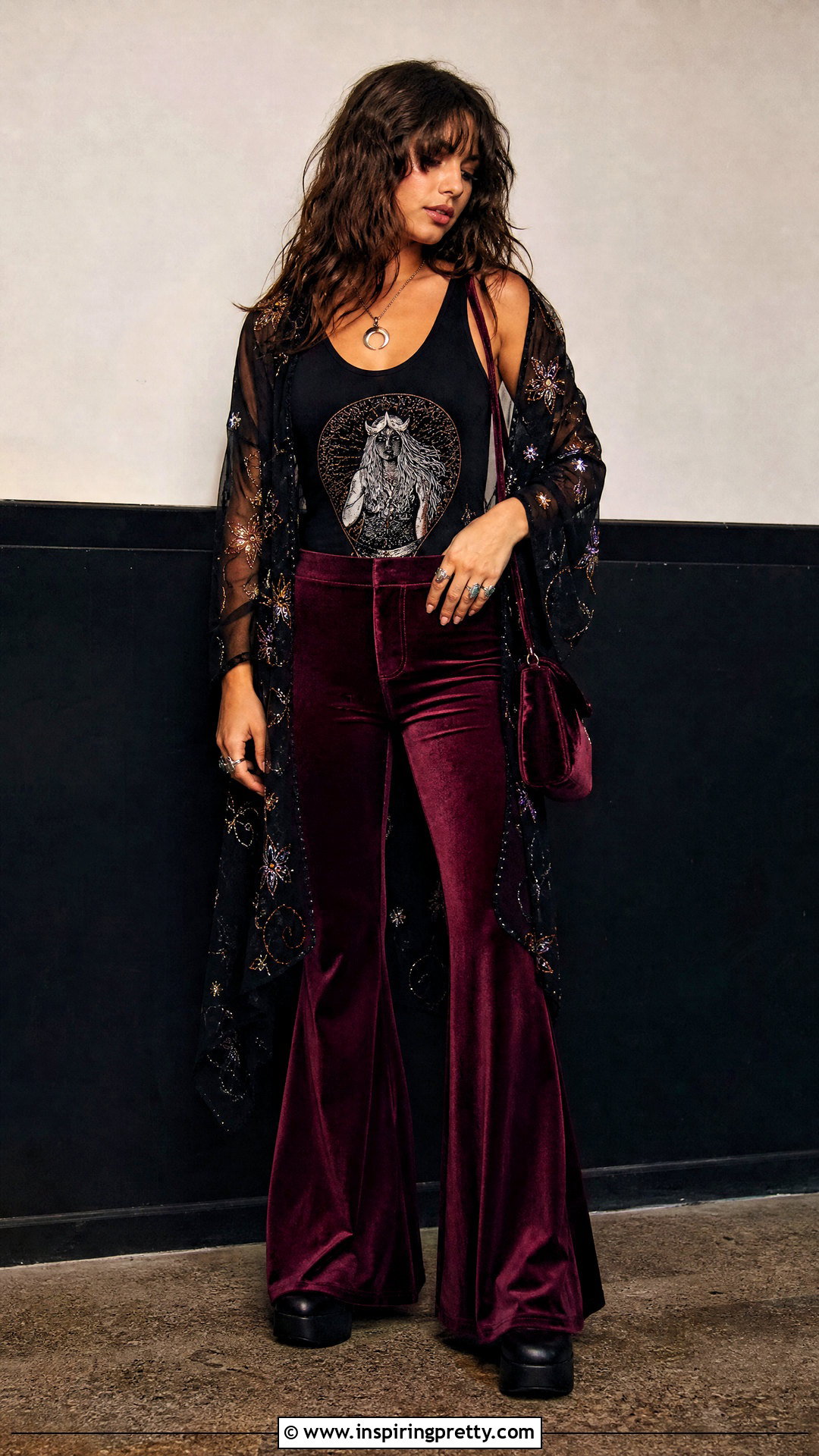 Rhiannon Tank Top With Velvet Flare Pants - 20 stevie nicks tank tops