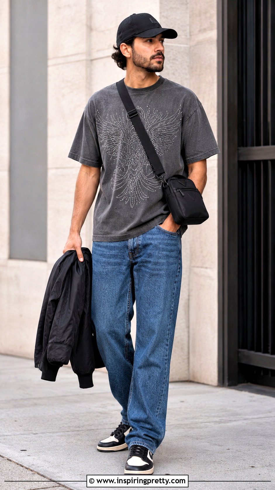Rhinestone T Shirt With Relaxed Jeans - 20 Mens Sparkly Tops