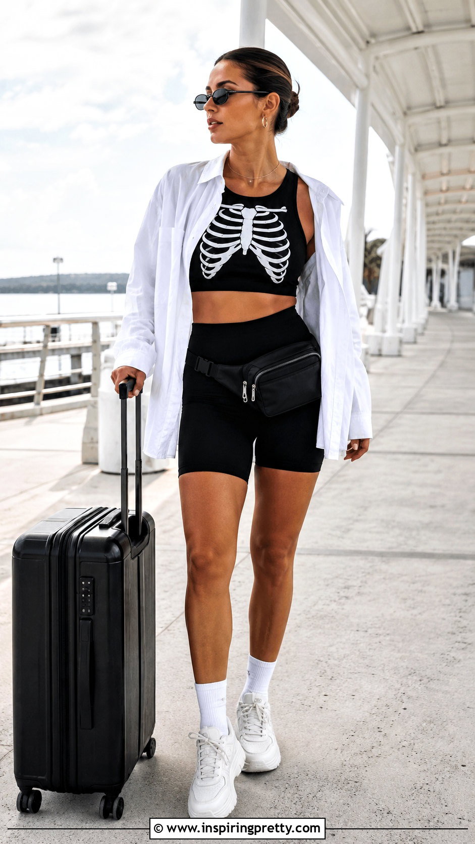 Rib Cage Crop Top With Biker Shorts - 25 Rib Cage Crop Top outfit ideas