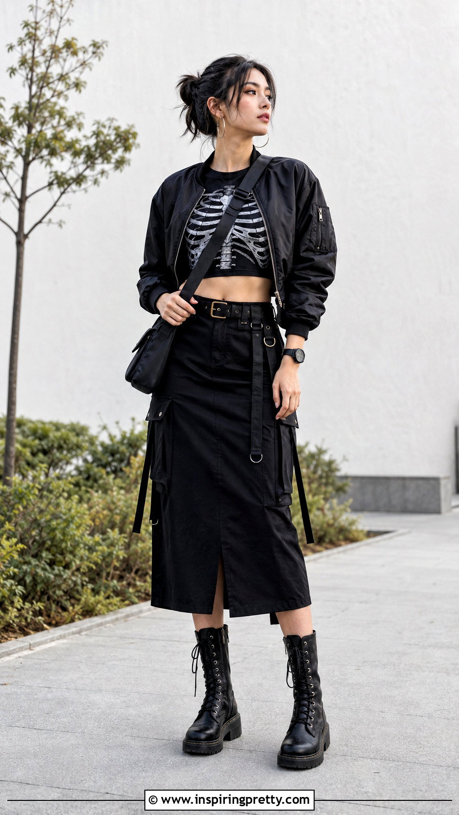 Rib Cage Crop Top With Utility Skirt - 25 Rib Cage Crop Top outfit ideas