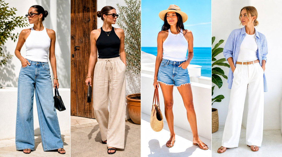 20 Rib Halter Tank Top Outfit Ideas for Sleek Summer Style