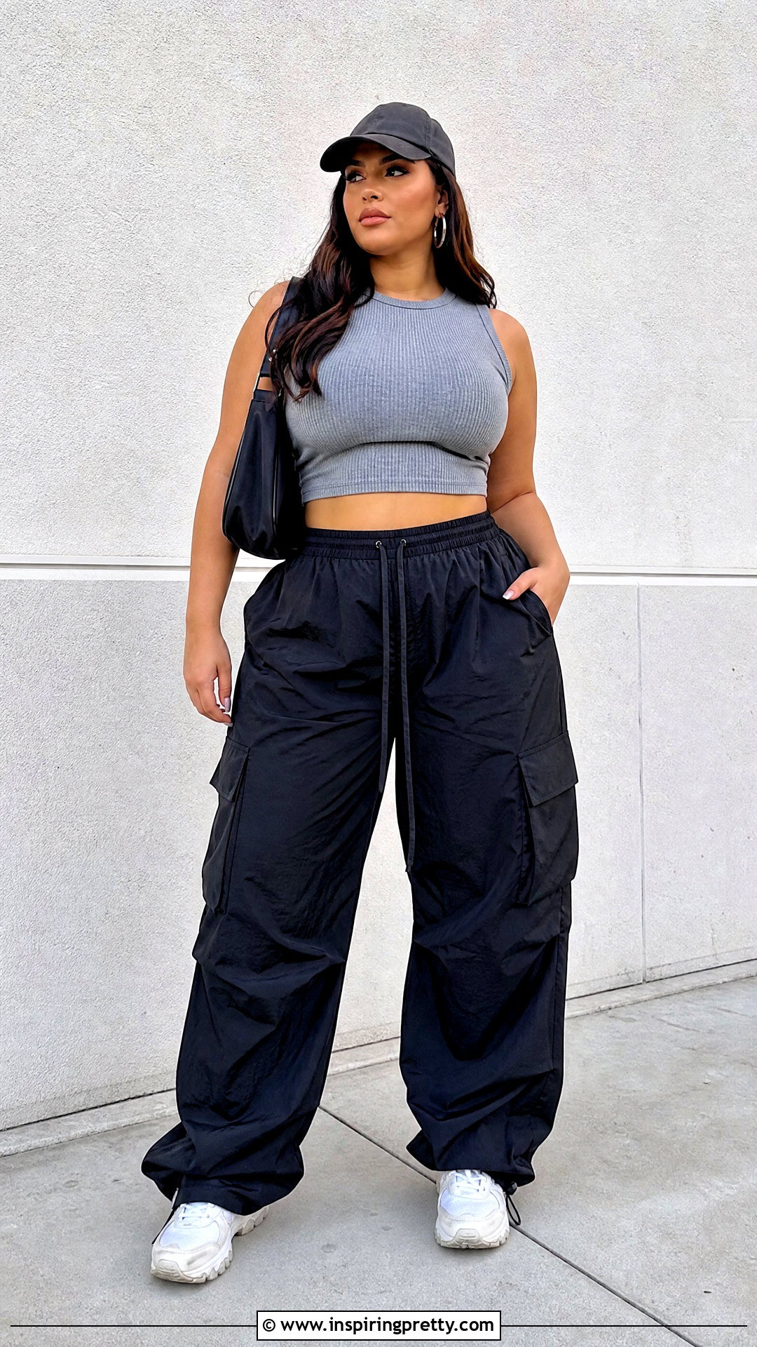 Ribbed Crop Top With Baggy Cargo Pants - 20 tops that look good with cargo pants