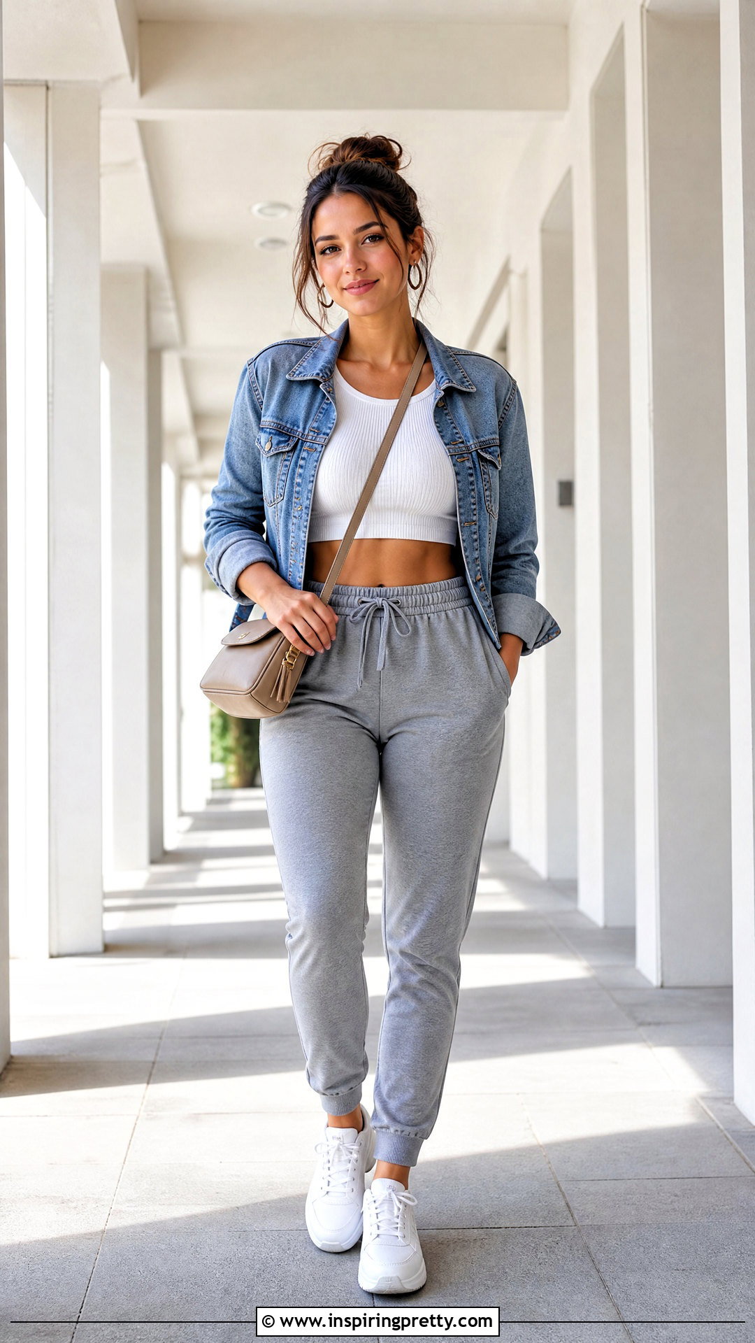 Ribbed Crop Top With Joggers - 20 ribbed crop top outfit ideas