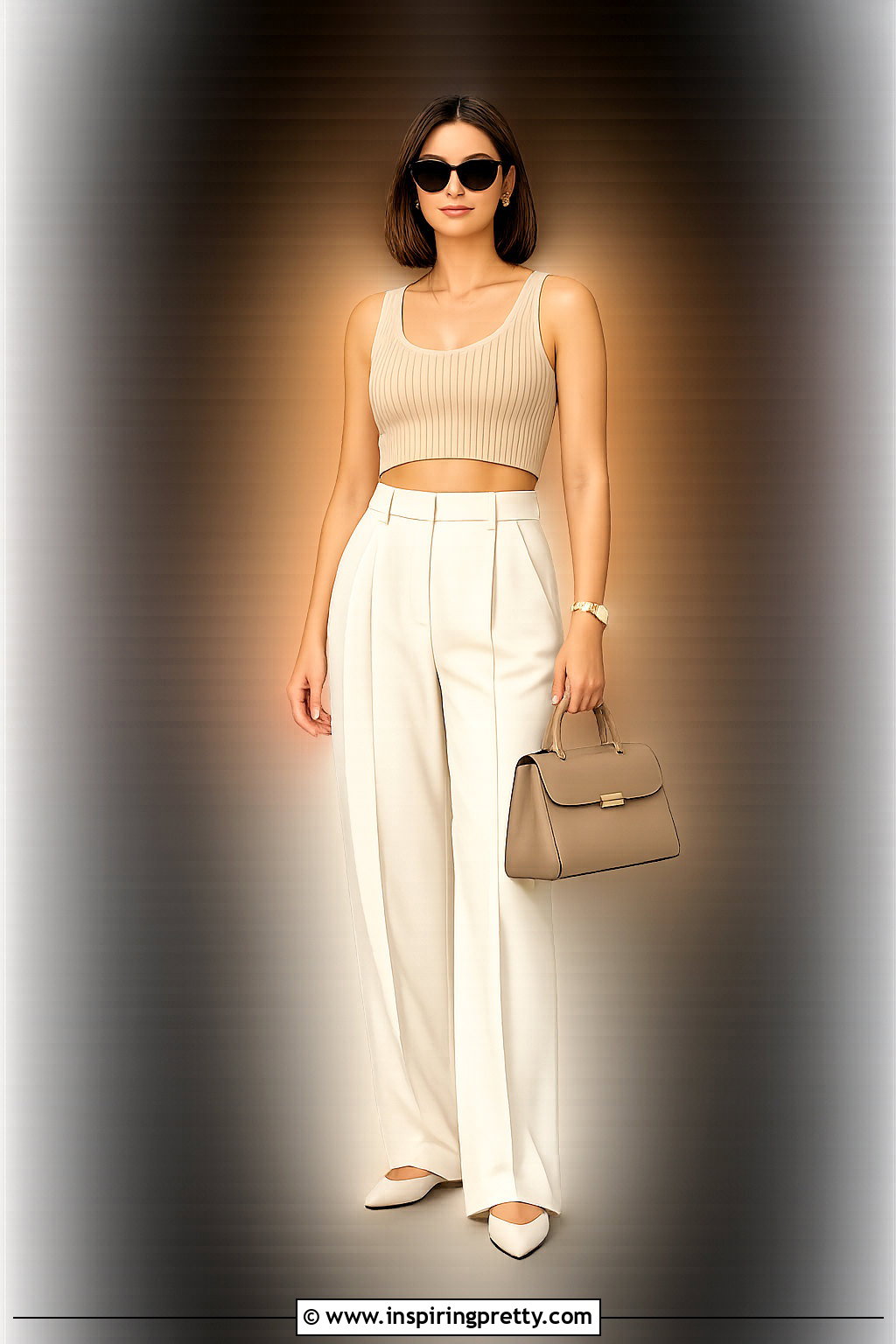 Ribbed Crop Top With Wide Leg Trousers - 20 Crop Top Transparent Backgrounds