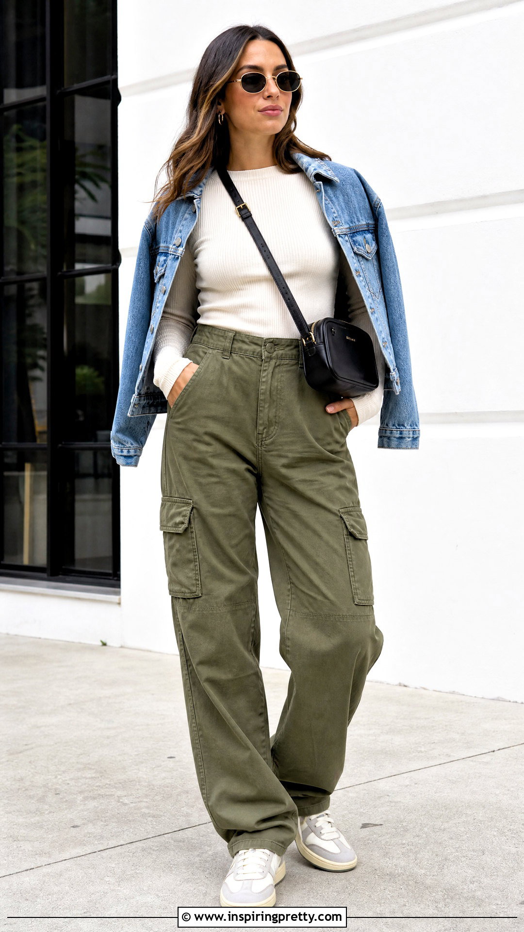 Ribbed Full Sleeve Top With Cargo Pants - 50 full sleeve tops for women