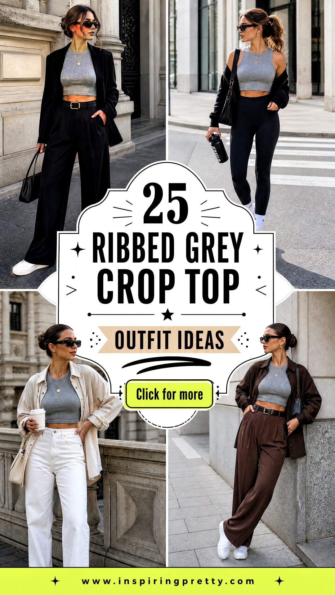 25 Ribbed Grey Crop Top Outfit Ideas for Chic Layered Looks - 25 Ribbed Grey Crop Top Outfit Ideas for Chic Layered Looks