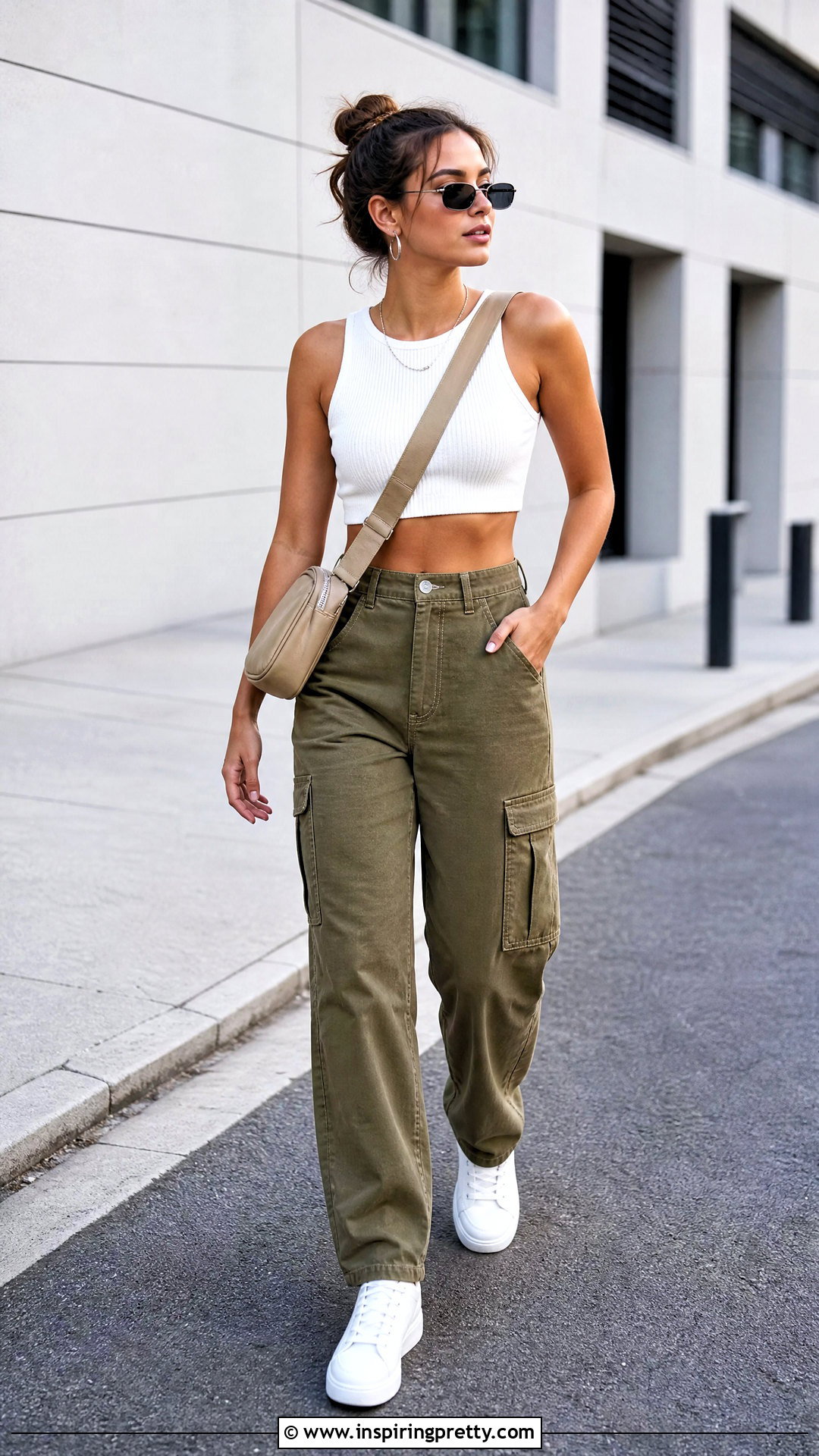 Ribbed Knit Crop Top With Cargo Pants - 50 crop top tejido ideas