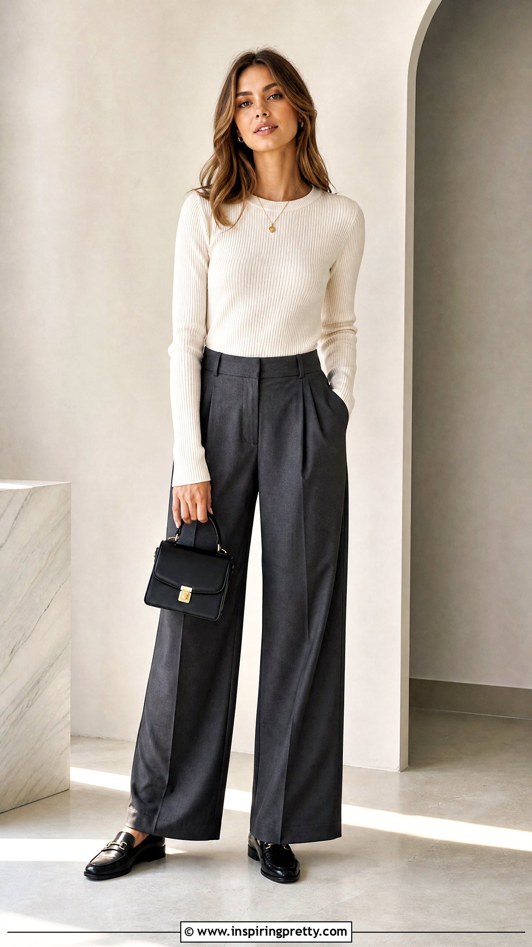 Ribbed Knit Top Outfit - 50 korean tops for women