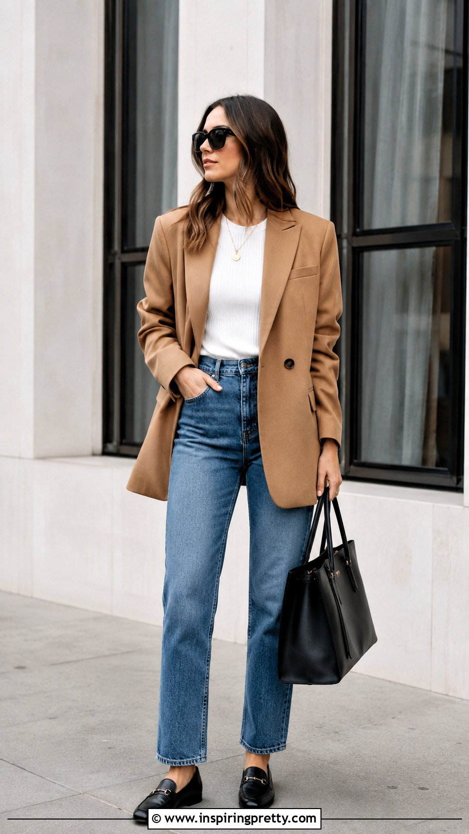 Ribbed Knit Top With Blazer And Jeans - 20 ribbed knit fashion top outfit ideas