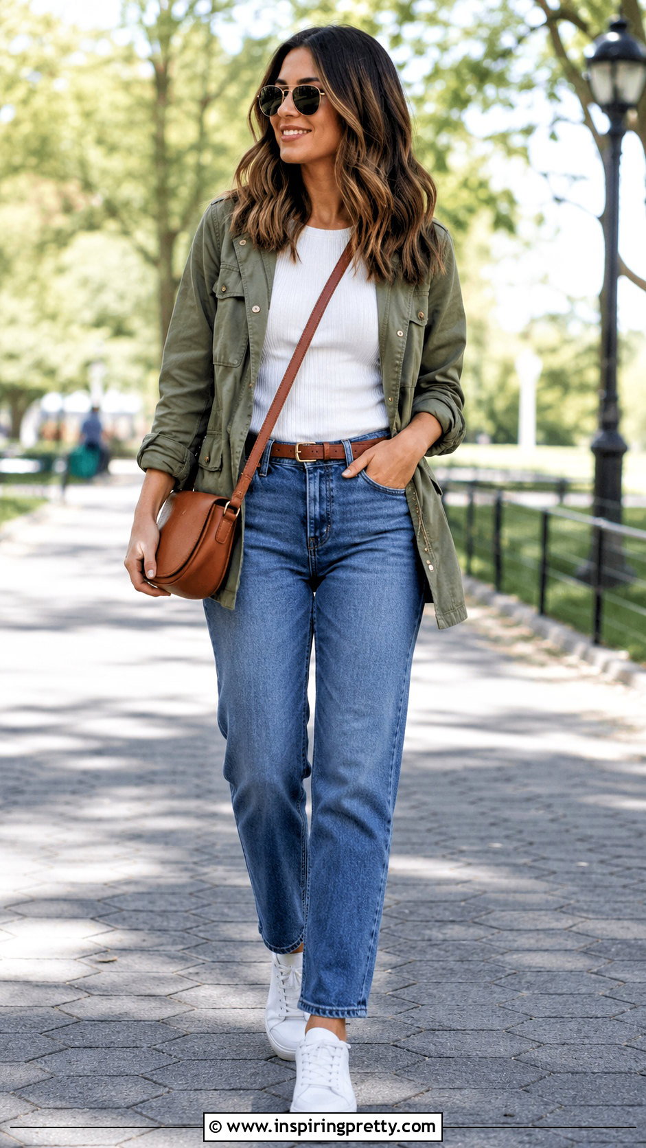 Ribbed Knit Top With Utility Jacket And Denim - 20 ribbed knit fashion top outfit ideas