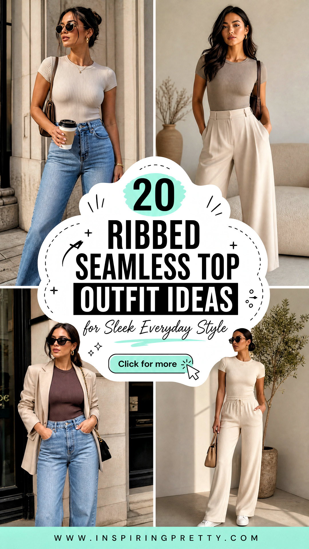 20 Ribbed Seamless Top Outfit Ideas for Sleek Everyday Style - 20 Ribbed Seamless Top Outfit Ideas for Sleek Everyday Style