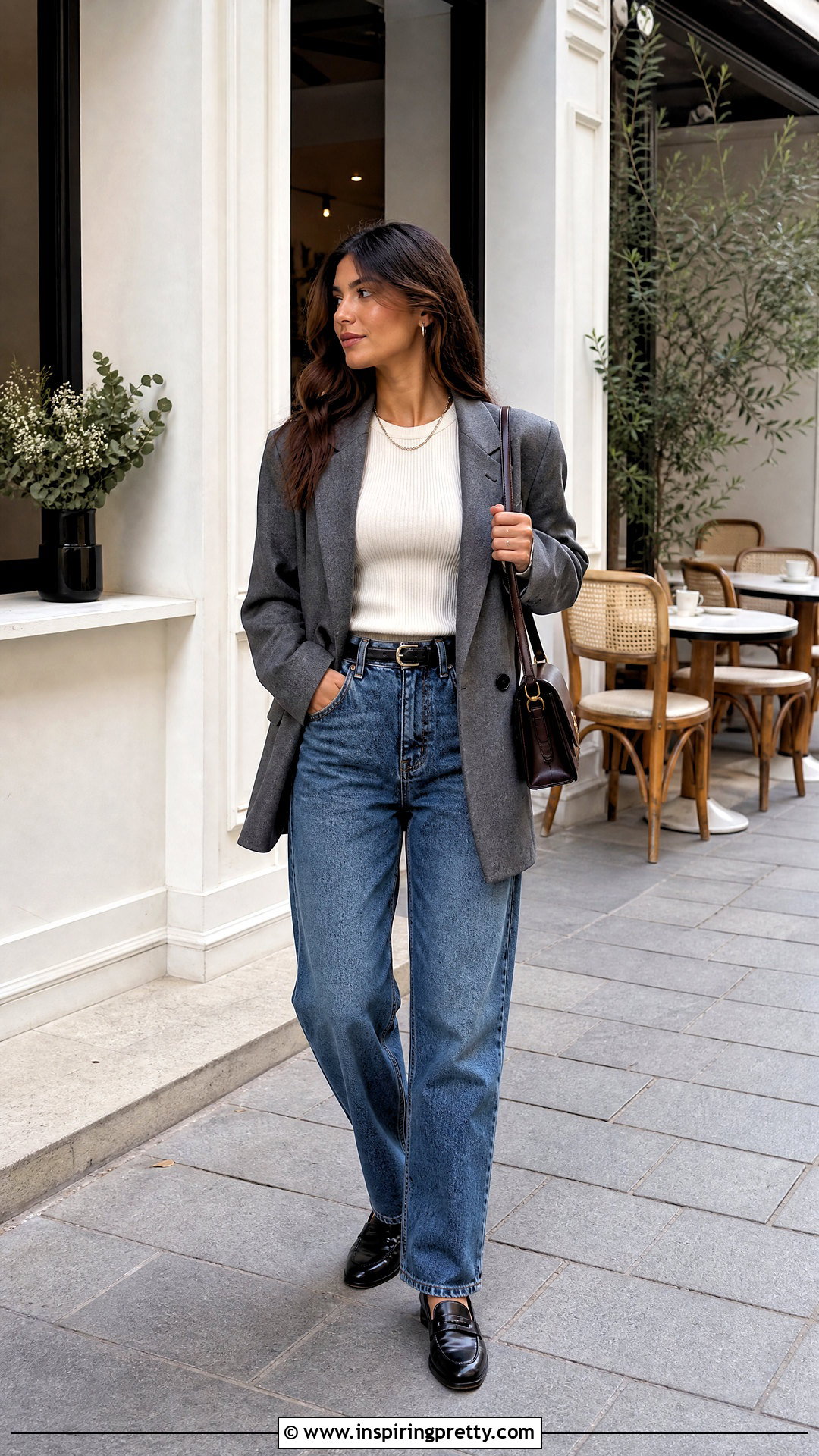 Ribbed Seamless Top With Blazer And Jeans - 20 Ribbed Seamless Top outfit ideas