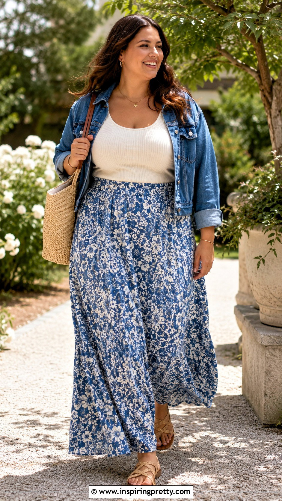 Ribbed Seamless Top With Flowy Maxi Skirt - 20 Ribbed Seamless Top outfit ideas