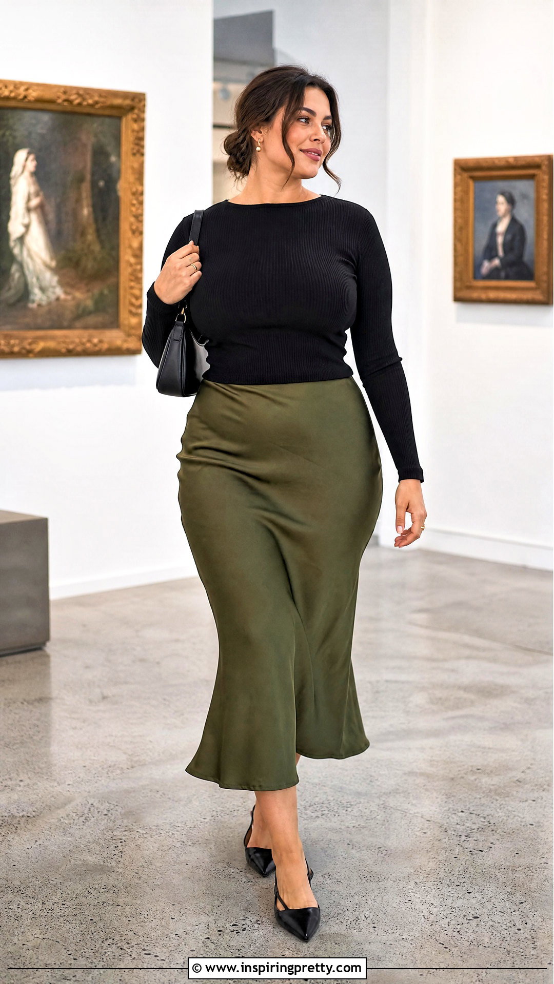 Ribbed Seamless Top With Satin Midi Skirt - 20 Ribbed Seamless Top outfit ideas
