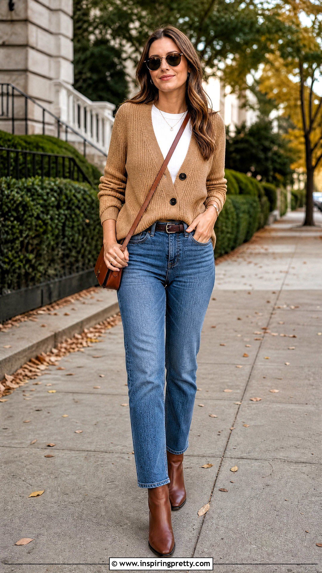 Ribbed T Shirt Under V Neck Cardigan Outfit - 50 layered tops outfits