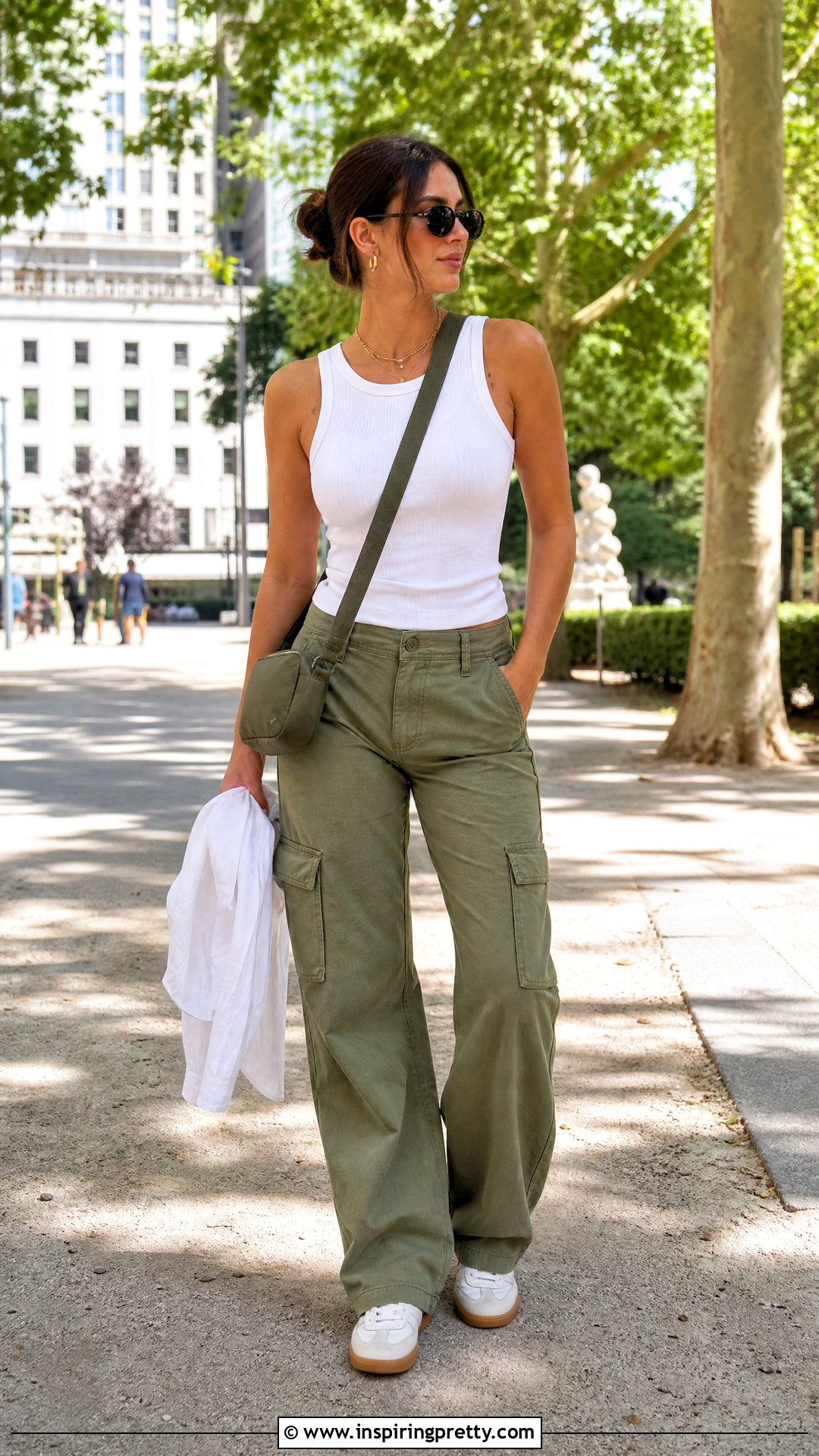 Ribbed Tank Top With Cargo Pants - 50 beautiful tops outfit ideas