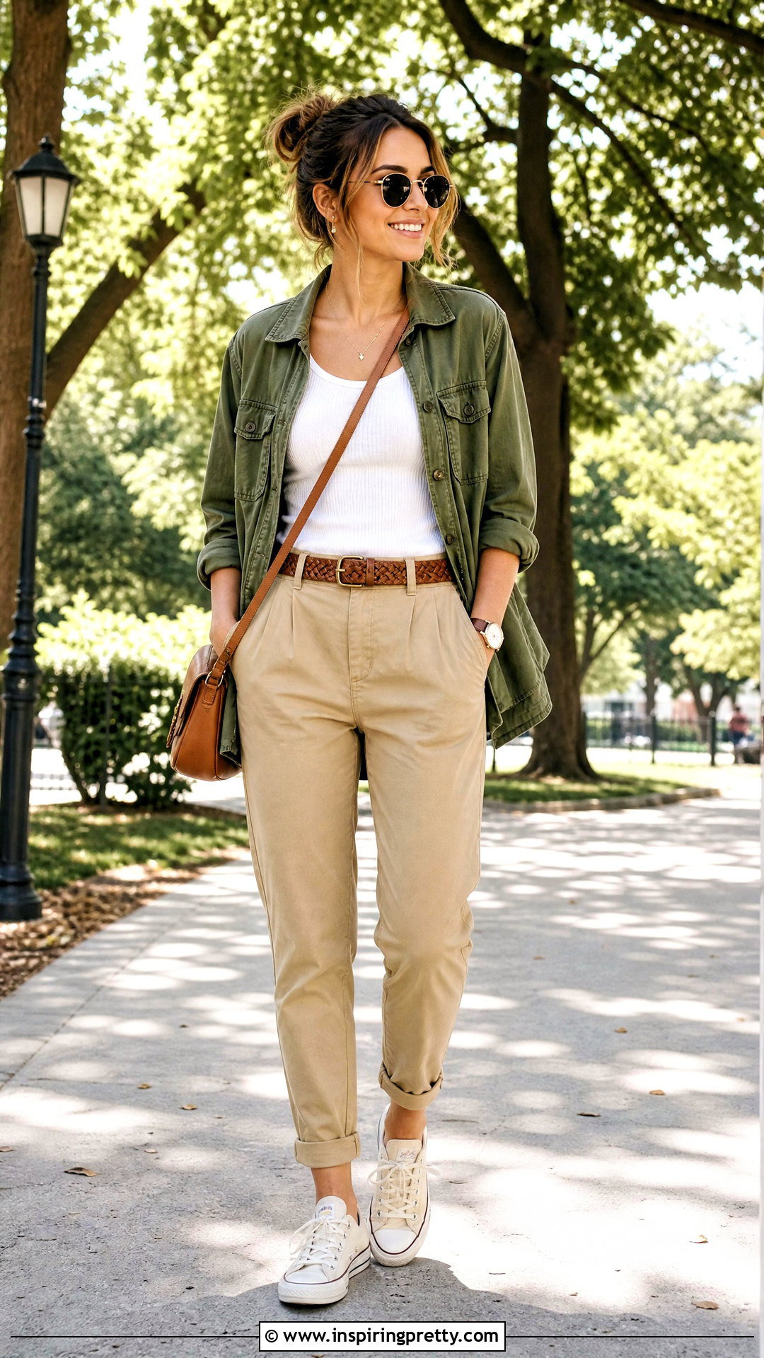 Ribbed Tank Top With Utility Jacket And Chinos - 20 ribbed tank top fashion ideas