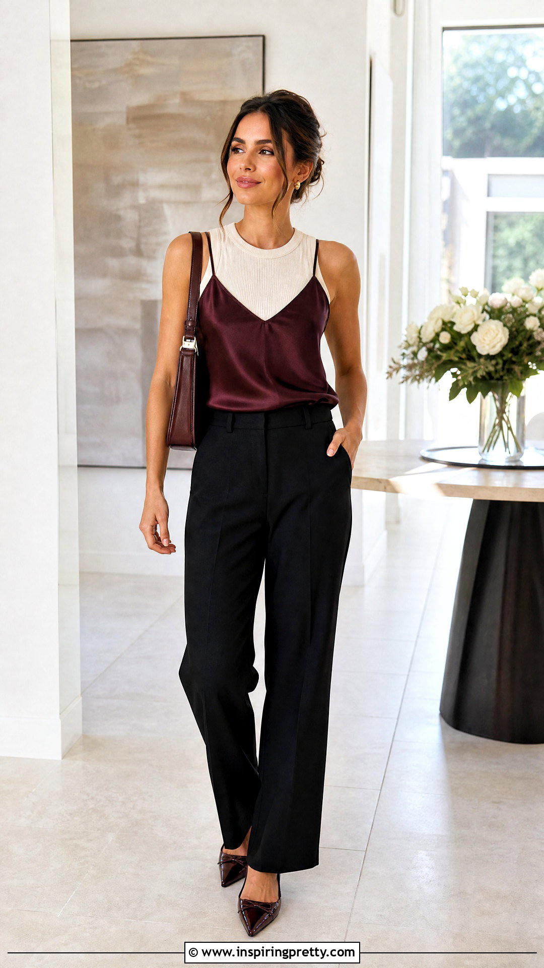 Ribbed Tank Under Satin Camisole Outfit - 50 layered tank top outfits
