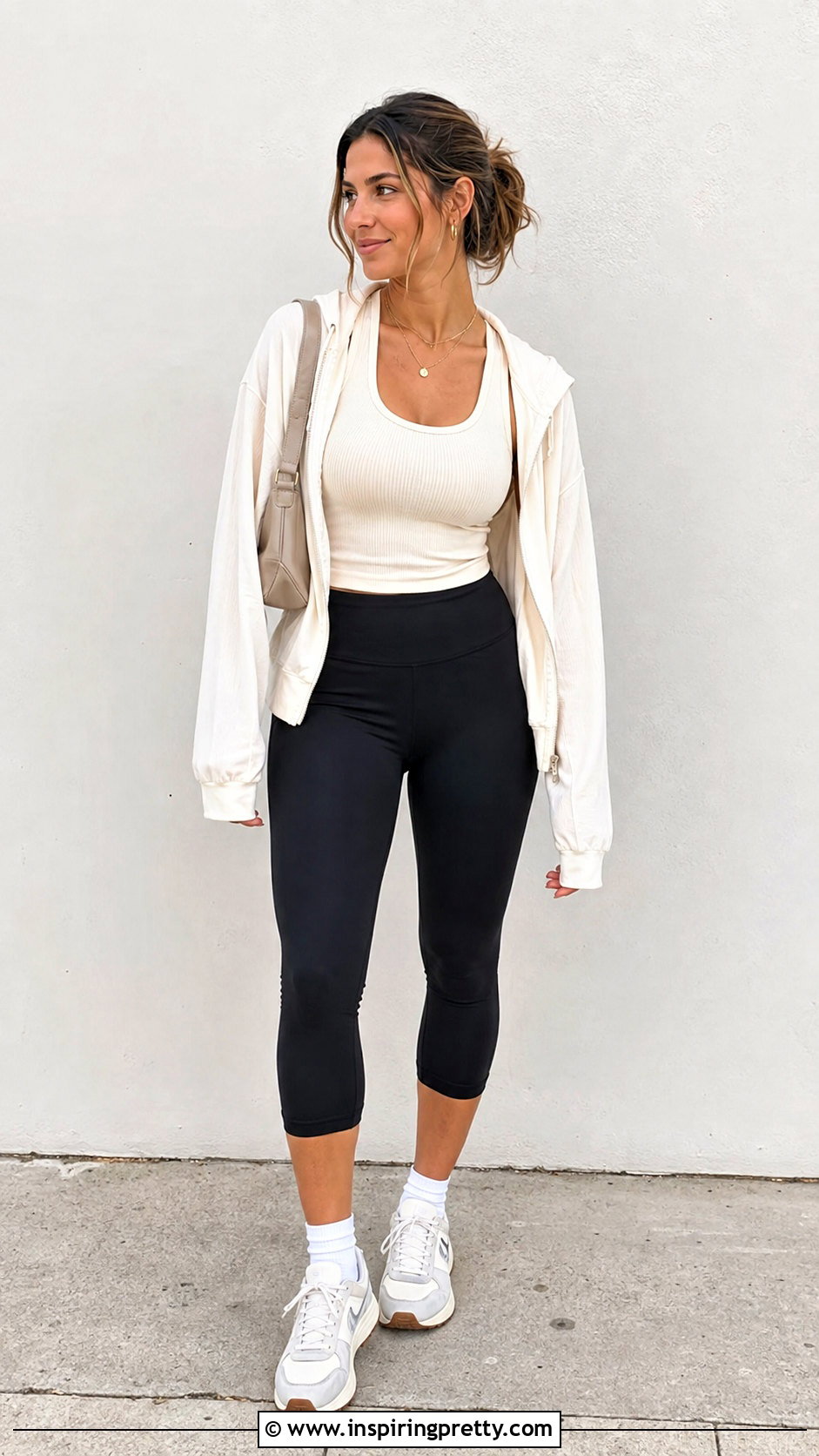 Ribbed Workout Tank With Capri Leggings - 20 best amazon workout tops outfit ideas
