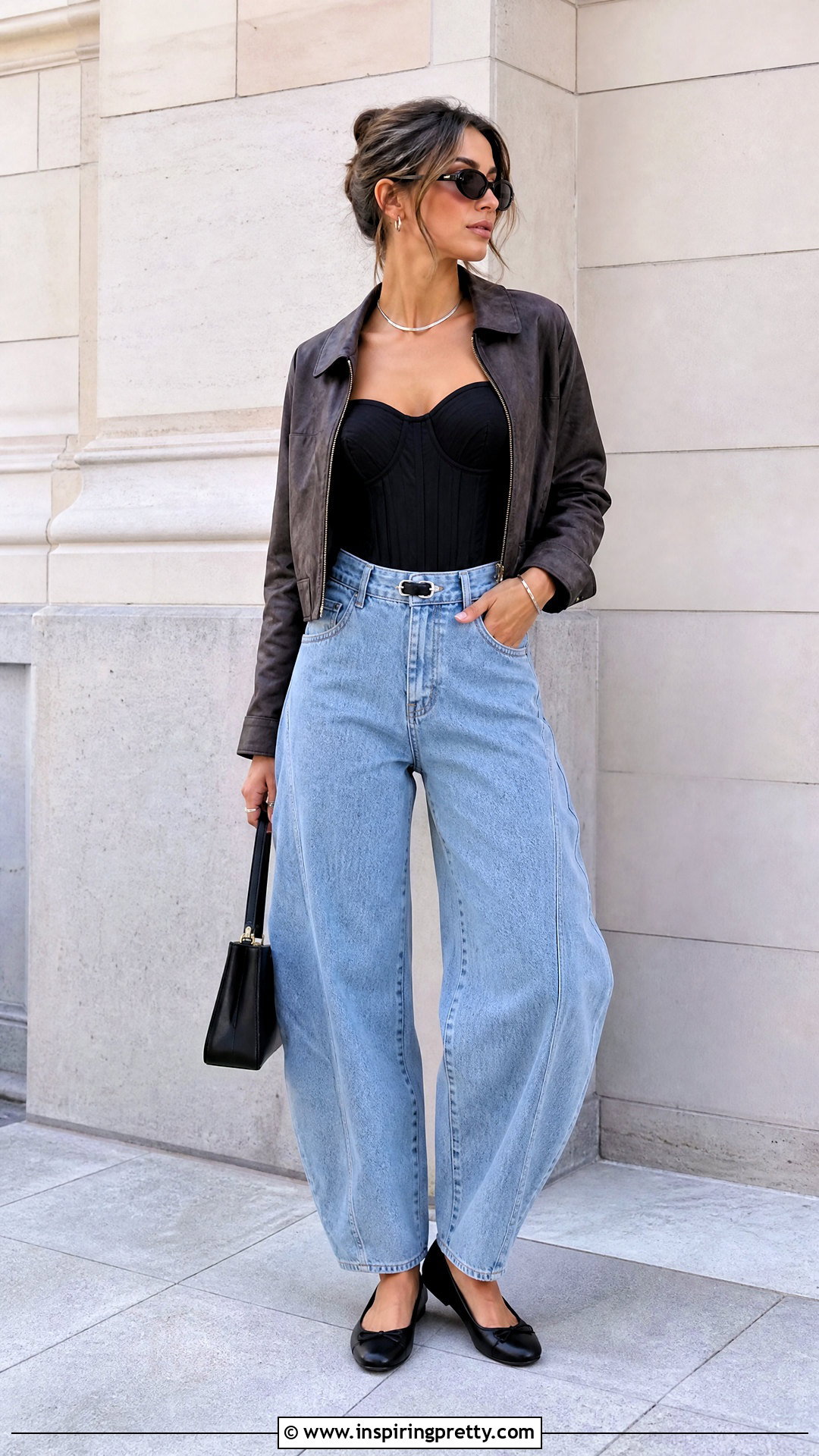 Ribcage Corset Top With Barrel Leg Jeans - 25 Ribcage Corset Top outfit ideas