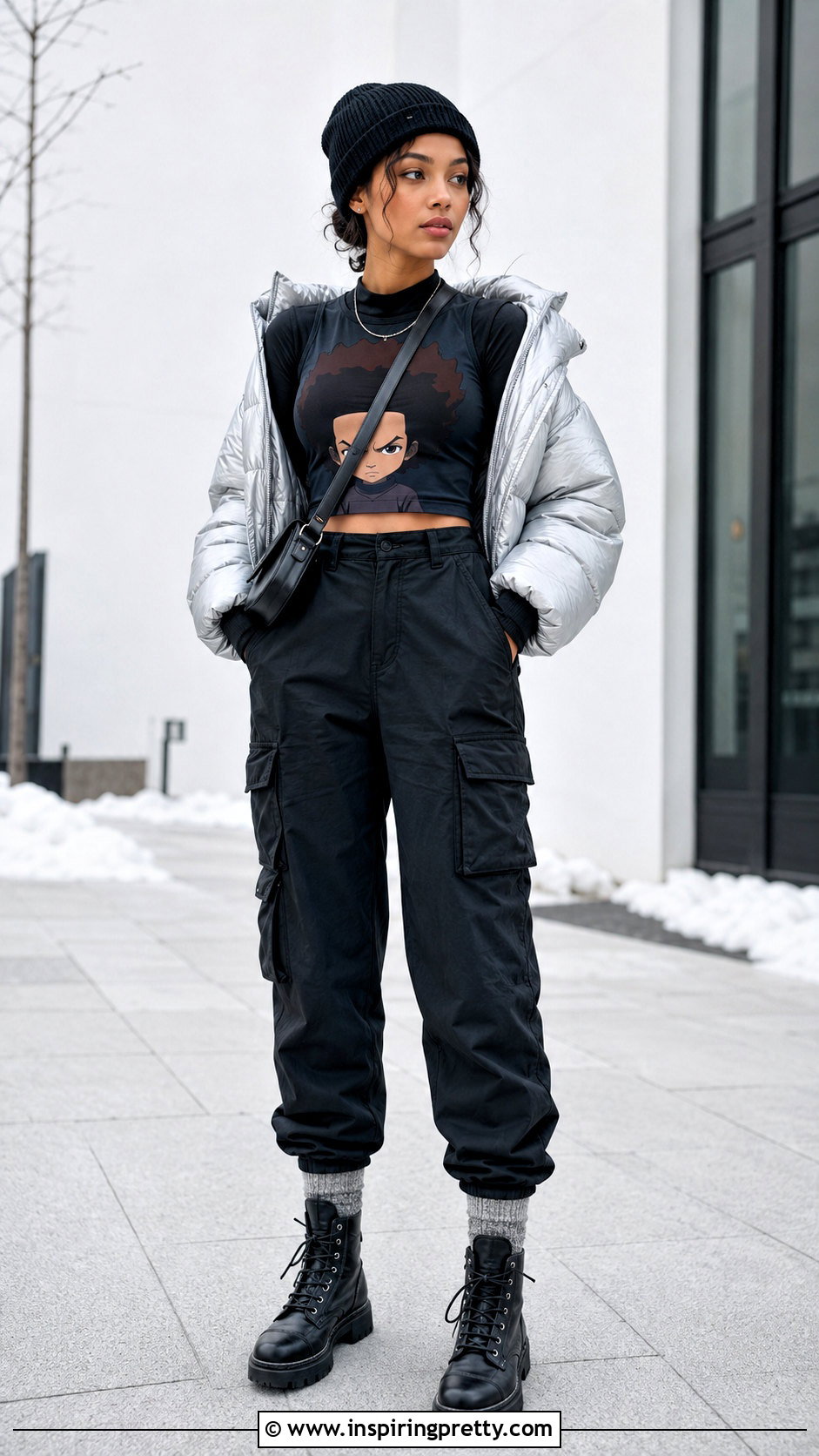 Riley Freeman Crop Top With Puffer Jacket - 20 Riley Freeman Crop Top outfit ideas